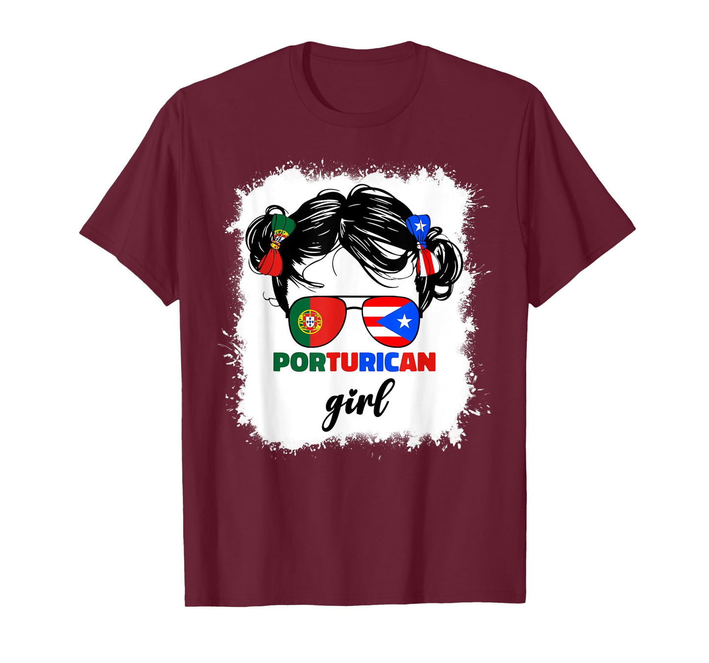 Half Portuguese And Puerto Rican Rico Portugal Kids Girls T-Shirt
