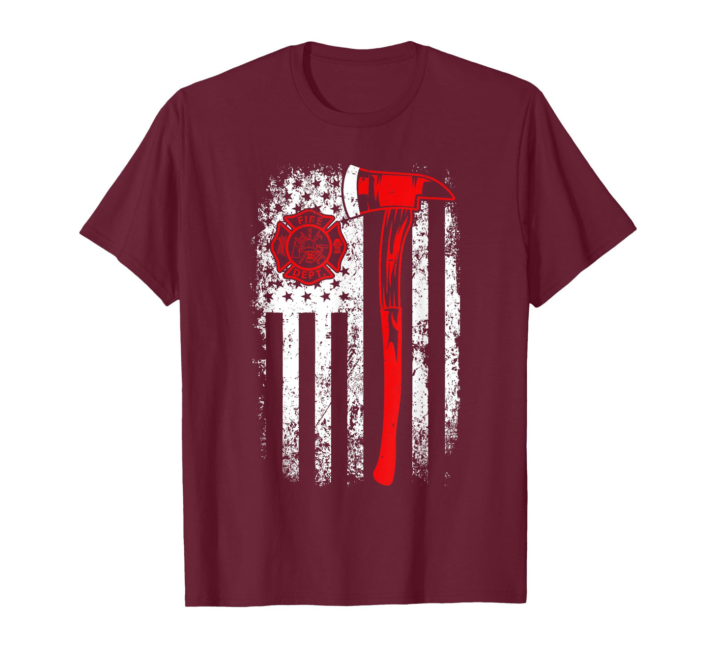 American Flag Firefighter For Fireman Patriotic Fire Fighter T-Shirt