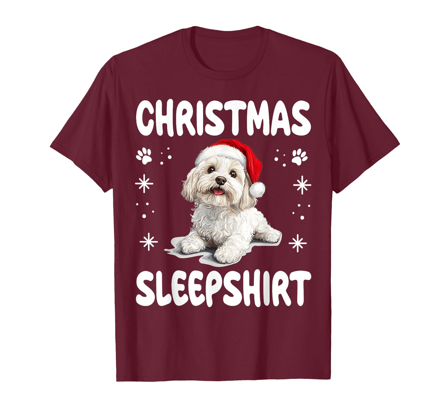 Bolognese dog Dog Nightgown Pajama Christmas Sleepshirt T-Shirt