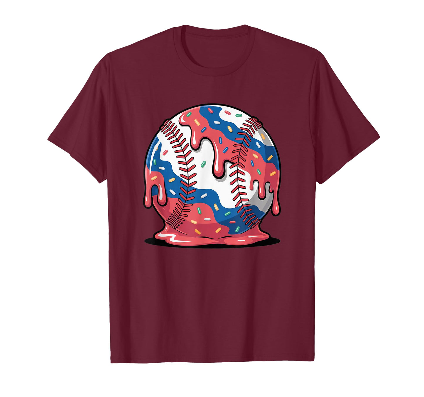 Colorful Baseball Ball Ice Cream Drip Youth Boys T-Shirt
