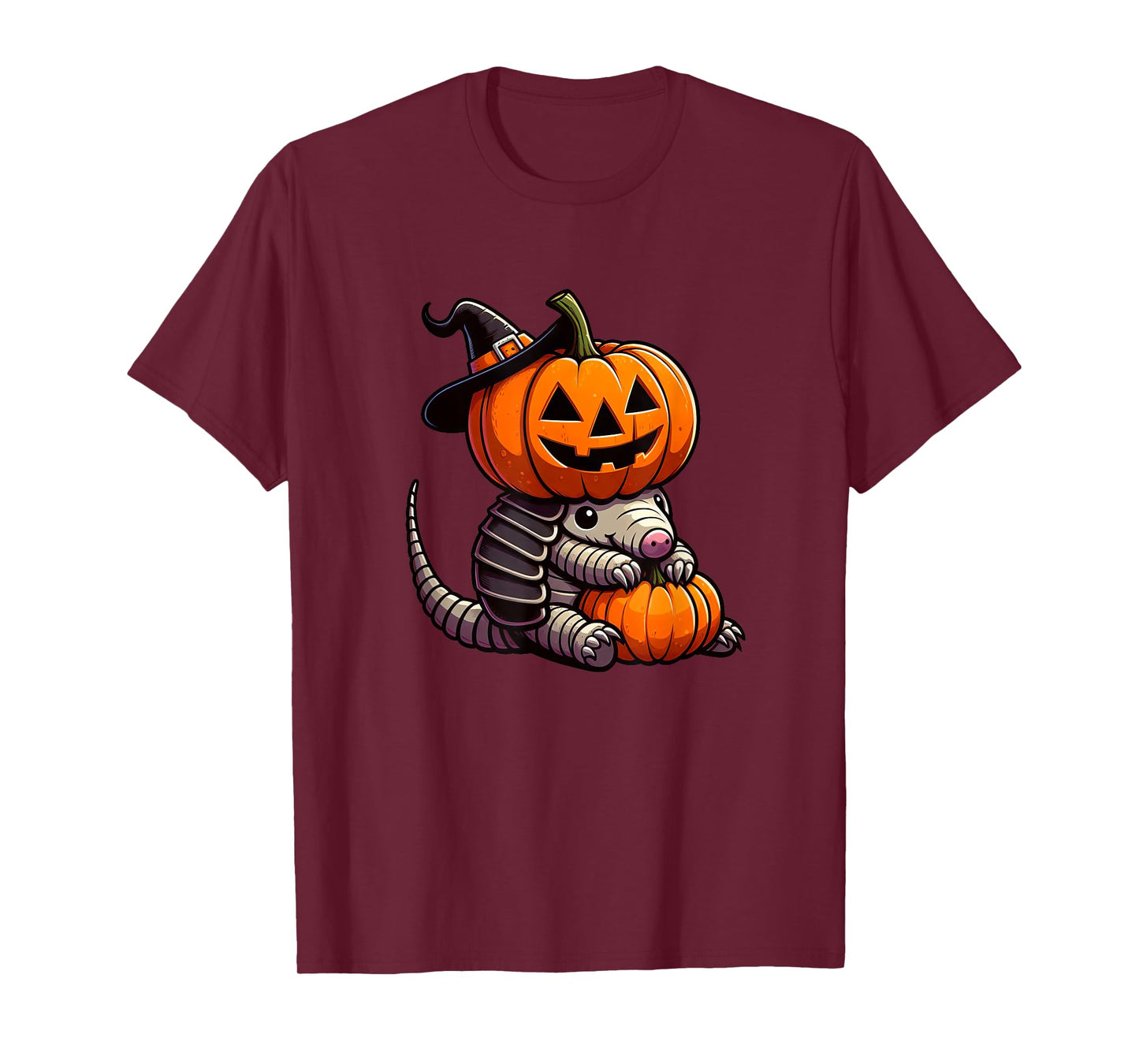 Cute Halloween Armadillo Witch Cartoon T-Shirt