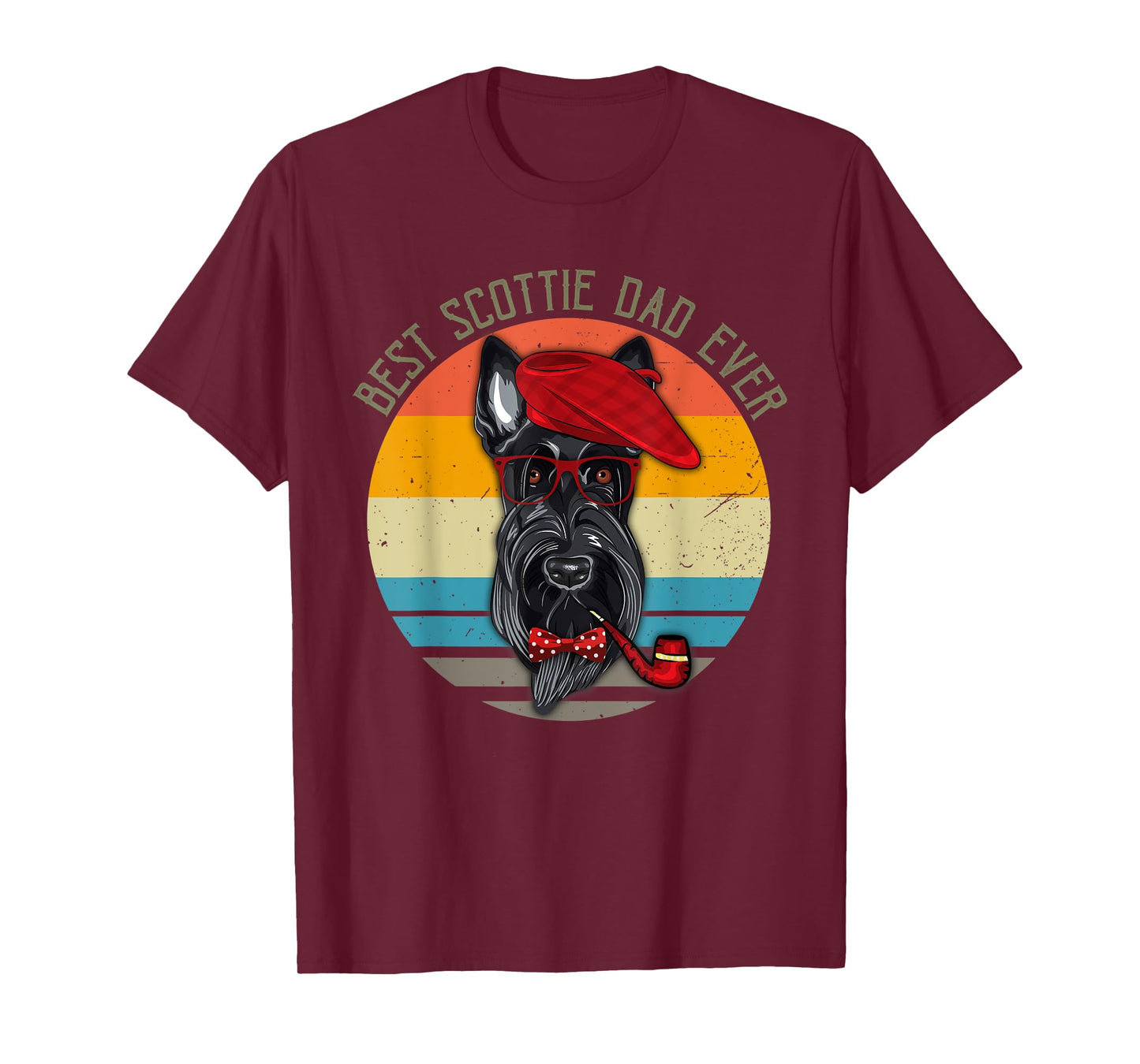 Vintage Retro Funny Best Scottie Dad Ever Dog Lover Mens T-Shirt