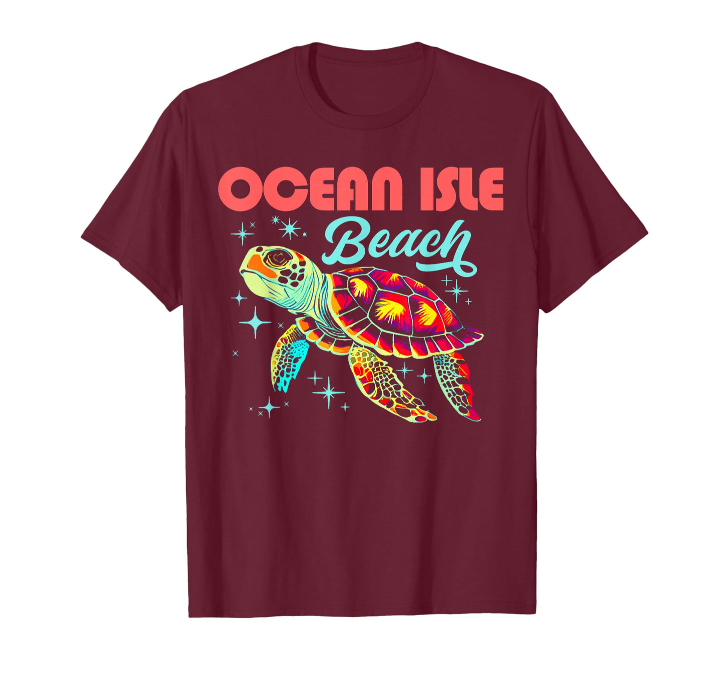 Ocean Isle Beach NC Artistic Sea Turtle Retro T-Shirt
