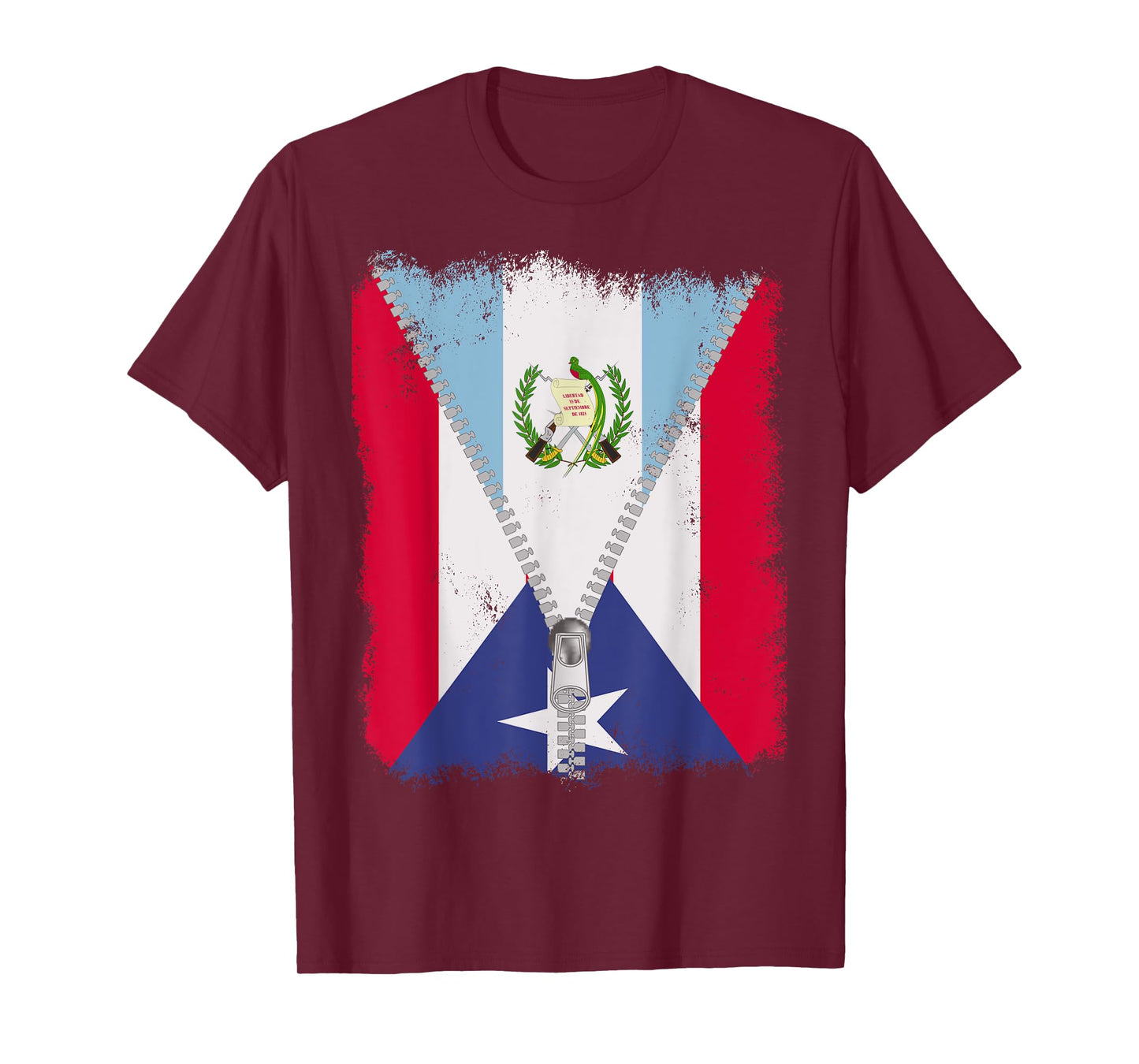 Puerto Rico Flag Guatemalan zip T-Shirt