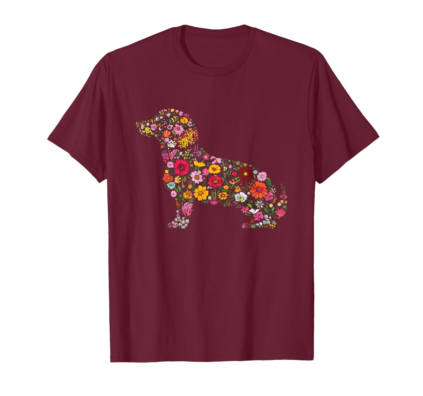Dachshund Flower Cute Doxie Wiener Dog Floral Girls T-Shirt
