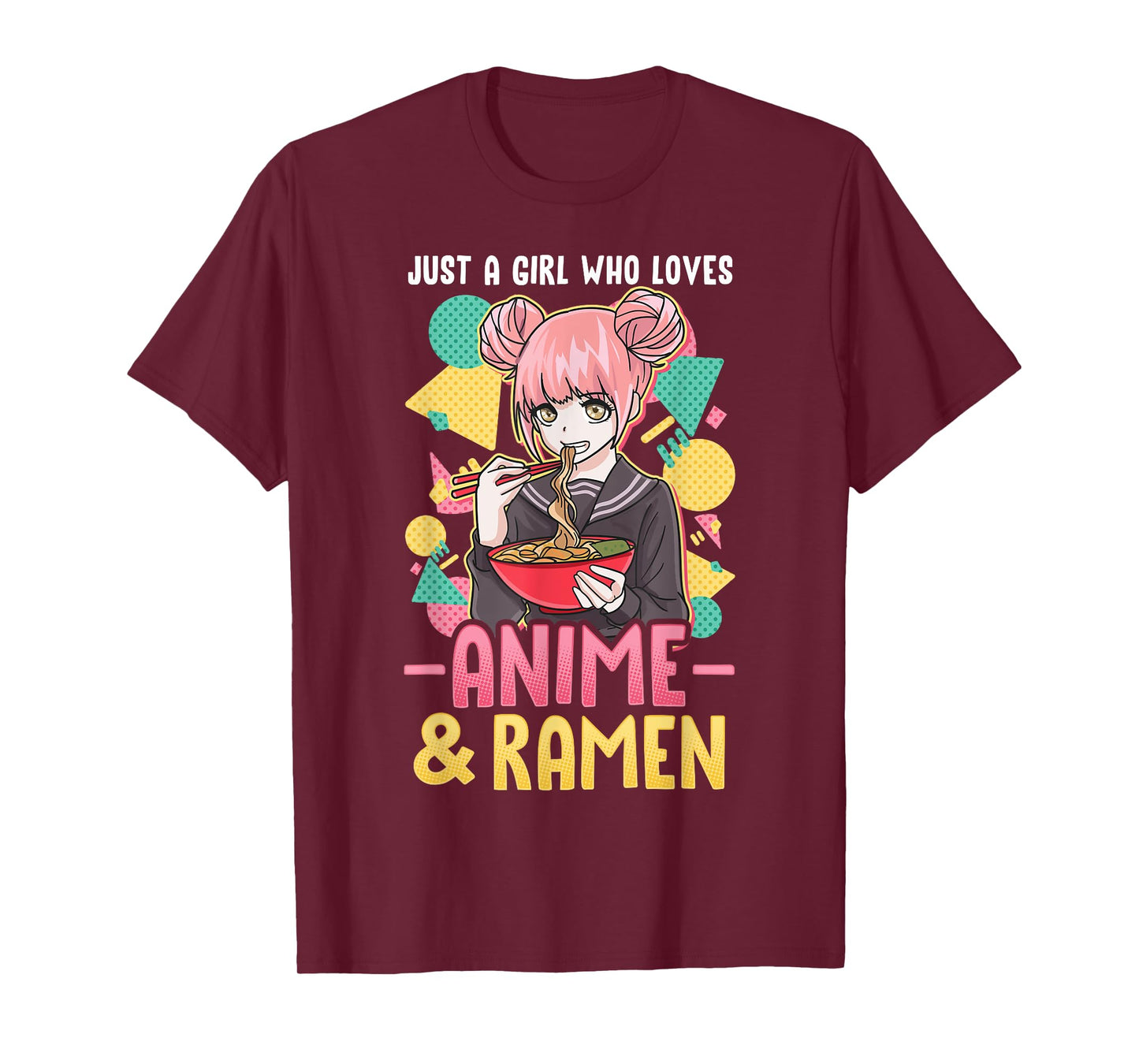 Just A Girl Who Loves Anime and Ramen Shirt Women Girls Gift T-Shirt