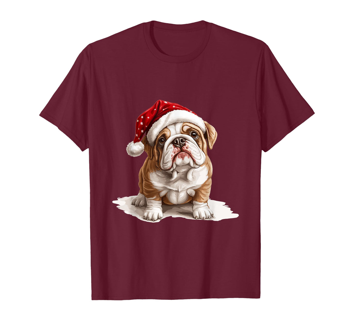 Cute English Bulldog dog Dog Christmas Merry X-mas Graphic T-Shirt