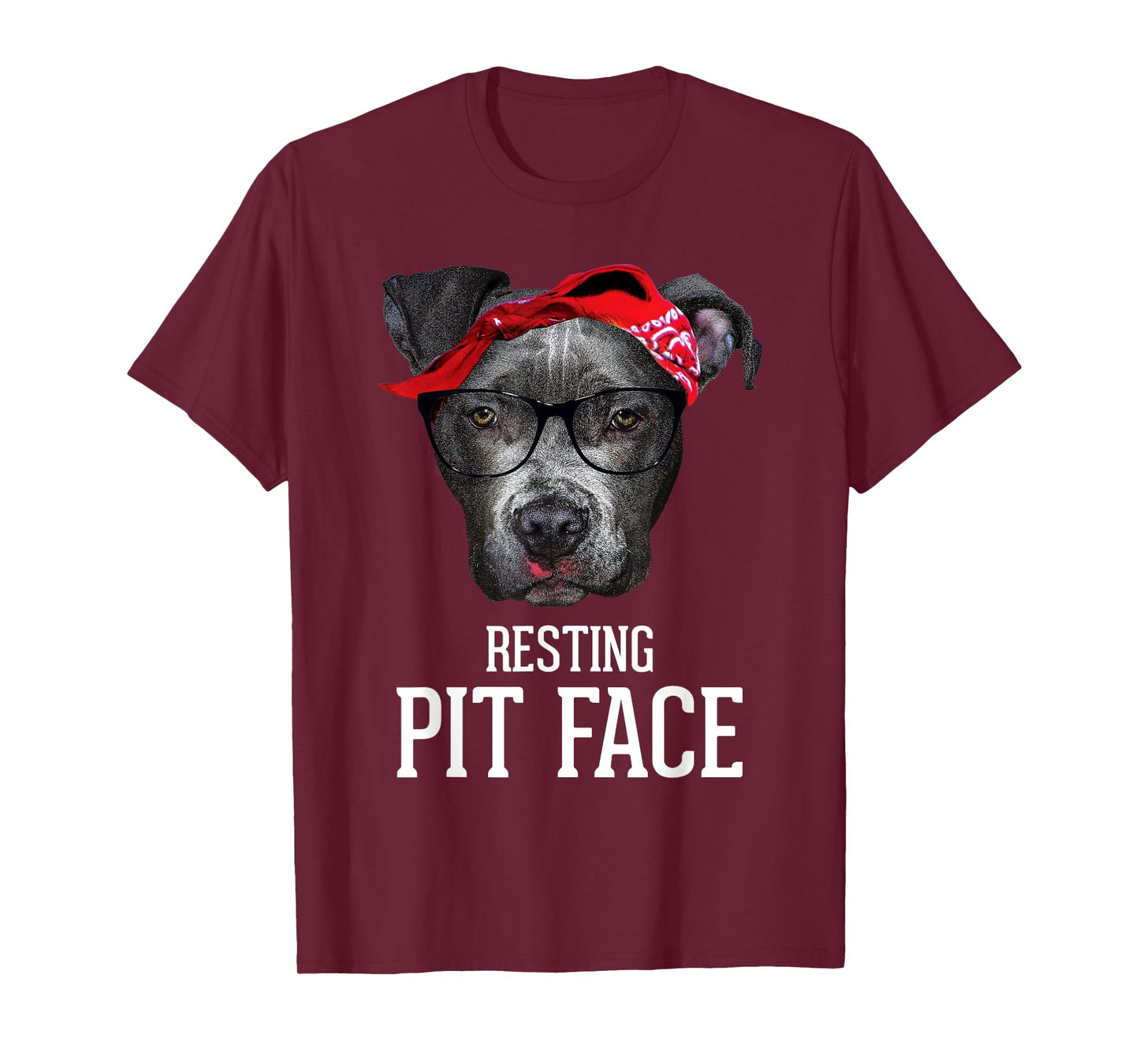 Vintage Pitbull Resting Pit Face - Funny Pitbull Lovers Dog T-Shirt