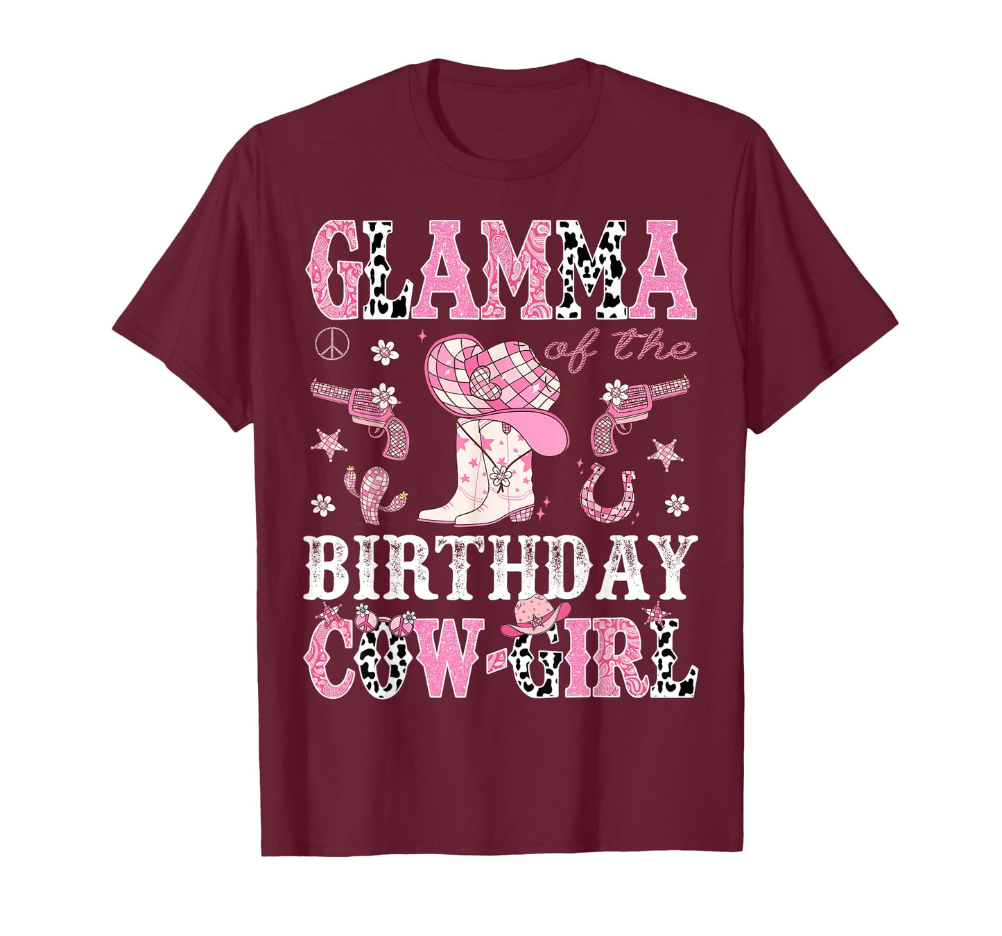 Glamma Of The Birthday CowGirl Pink Disco Rodeo Western T-Shirt