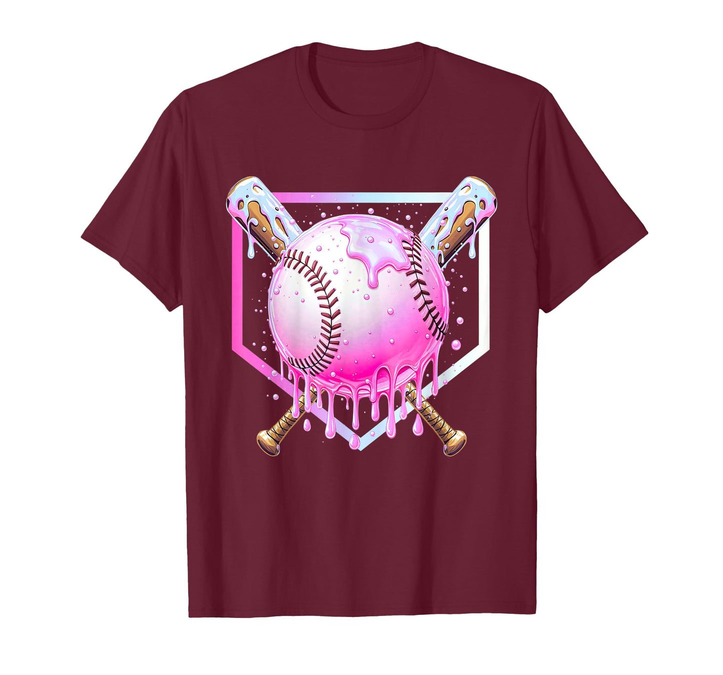 Baseball Drip For Boys Ice Cream Drip Youth Boys Baseball T-Shirt