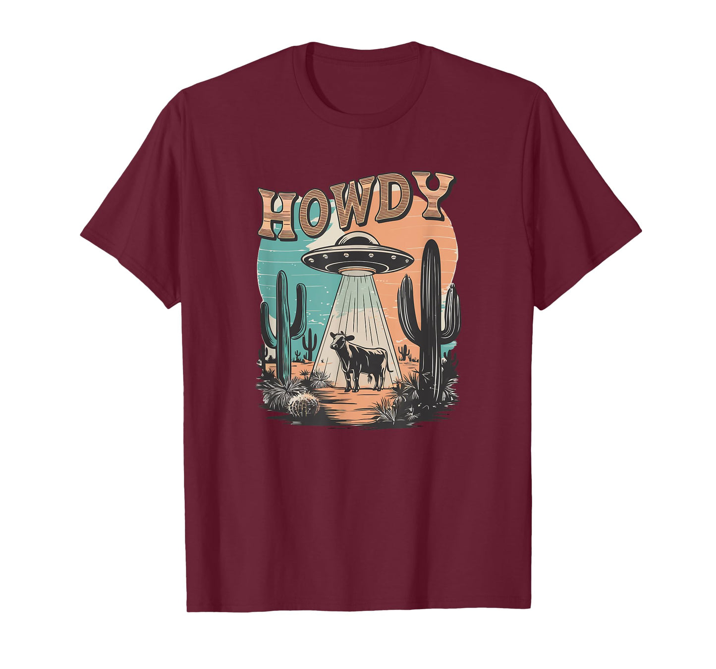 UFO Howdy Alien Cow Ufo Western T-Shirt