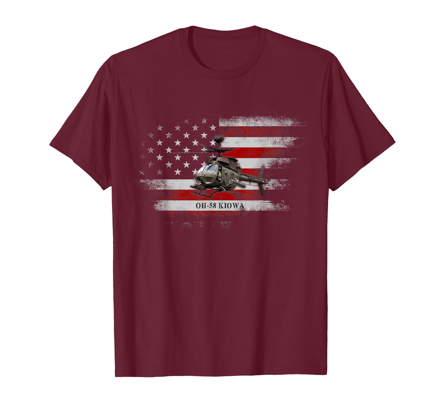 OH-58 Kiowa Helicopter USA Flag Helicopter Pilot Gifts T-Shirt for Women Men