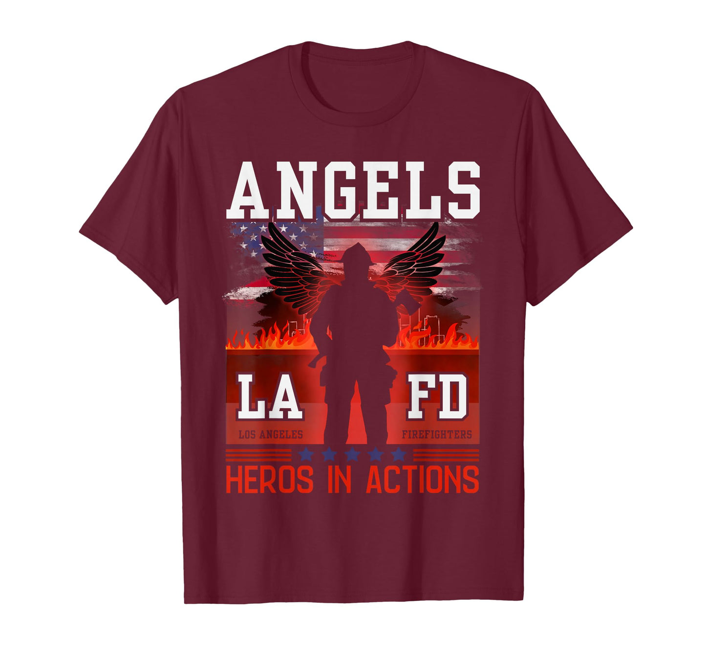 Proud LA Firefighters LAFD Los Angeles Firefighters Hero USA T-Shirt