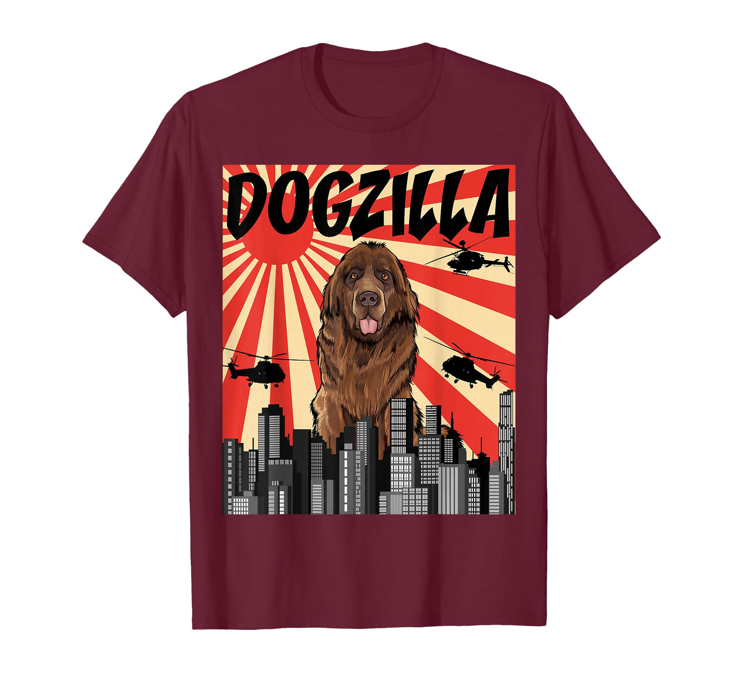 Funny Retro Japanese Dogzilla Newfoundland T-Shirt