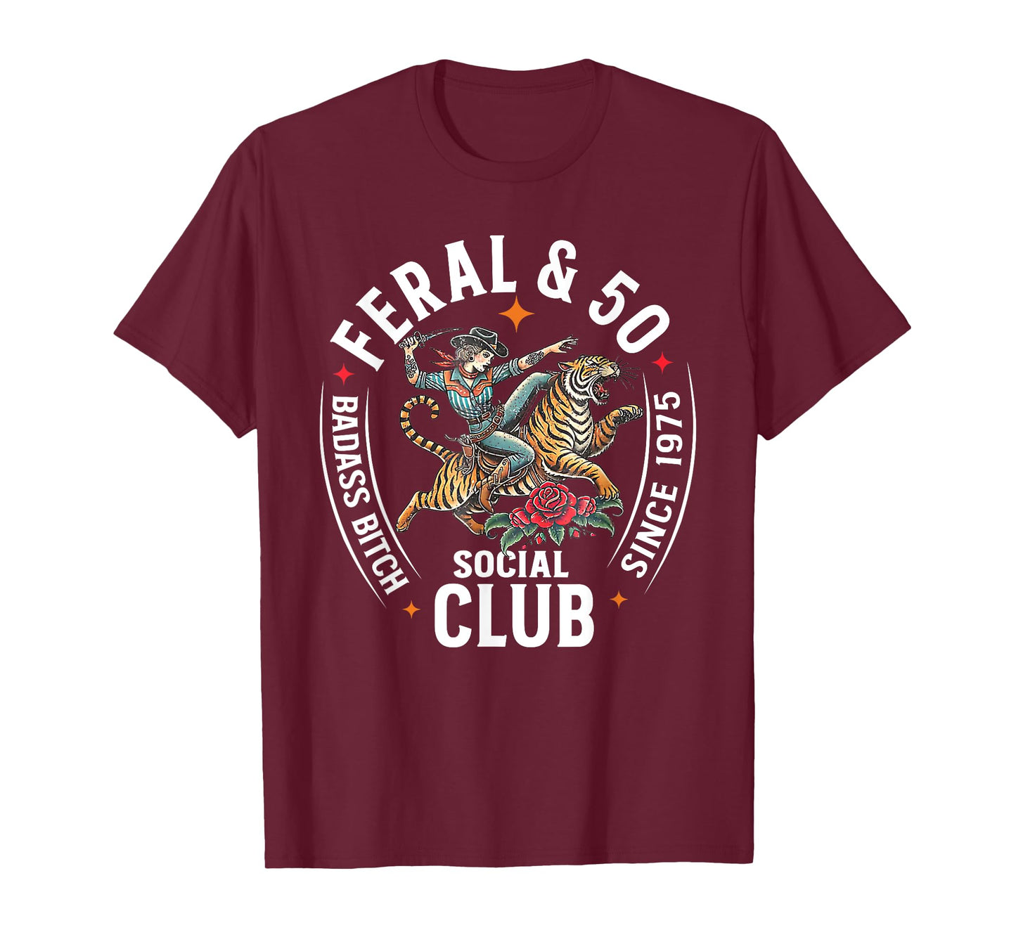 Feral & 50 Social Club Since 1975, Funny 50th Birthday T-Shirt