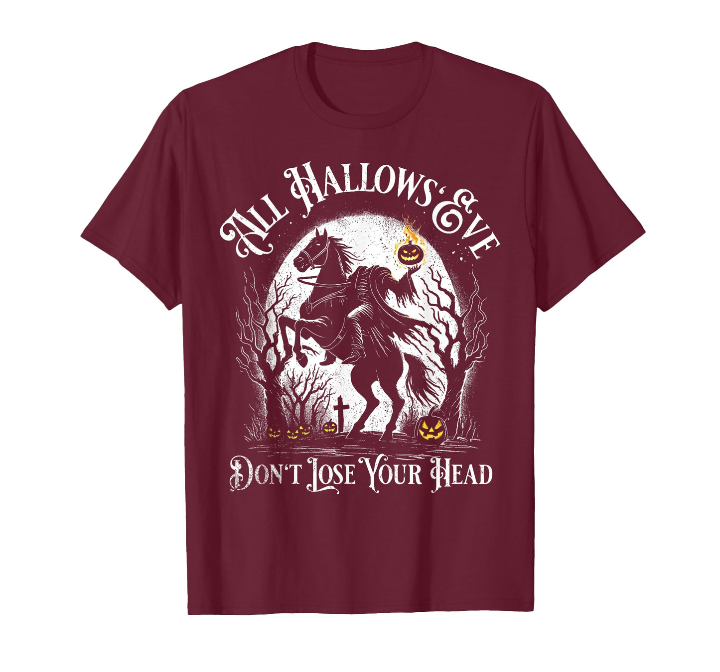 Headless Horseman Pumpkin Face Happy Halloween Sleepy Hollow T-Shirt