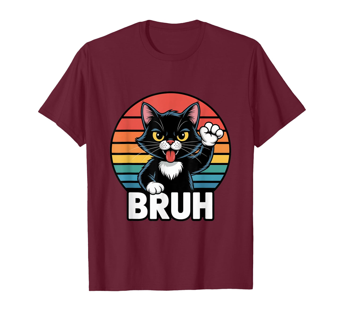 Hilarious Bruh Cat Meme Fun Kids Teens T-Shirt