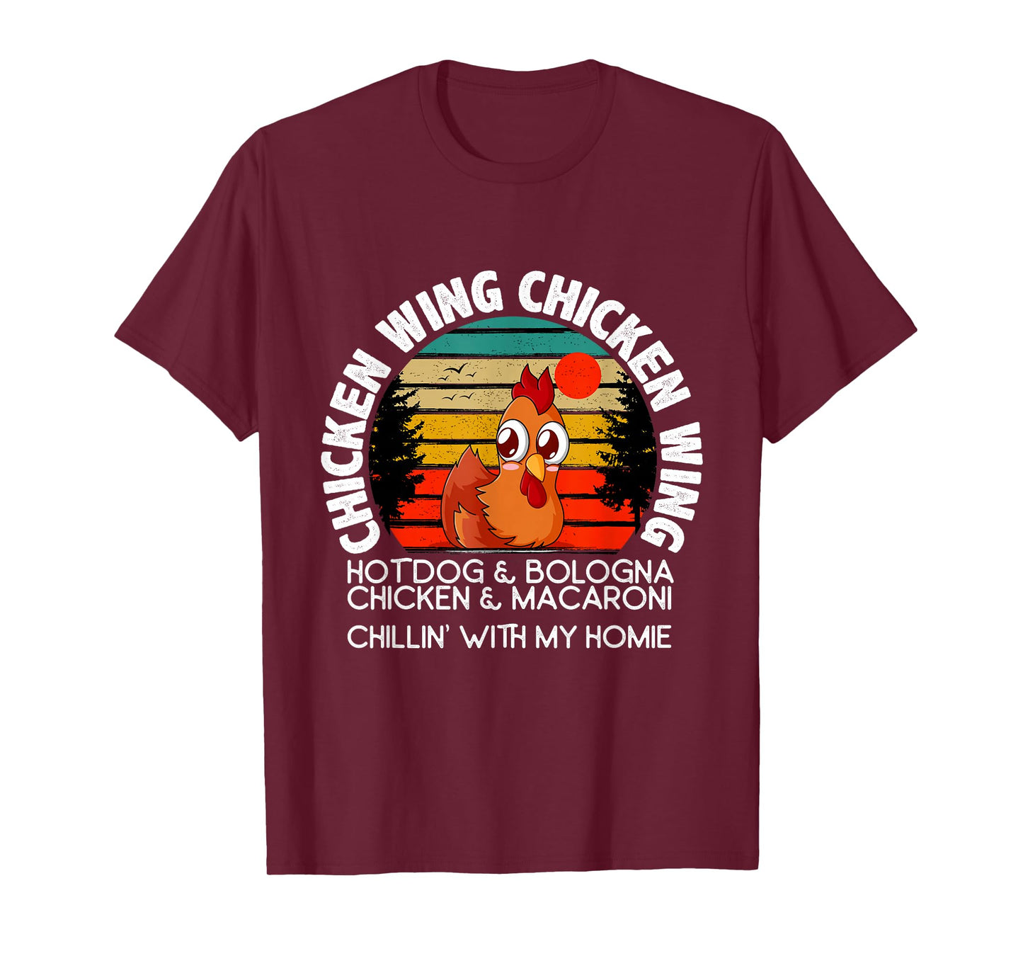 Chicken Wing Chicken Wing Hot Dog Bologna Macaroni T-Shirt Small