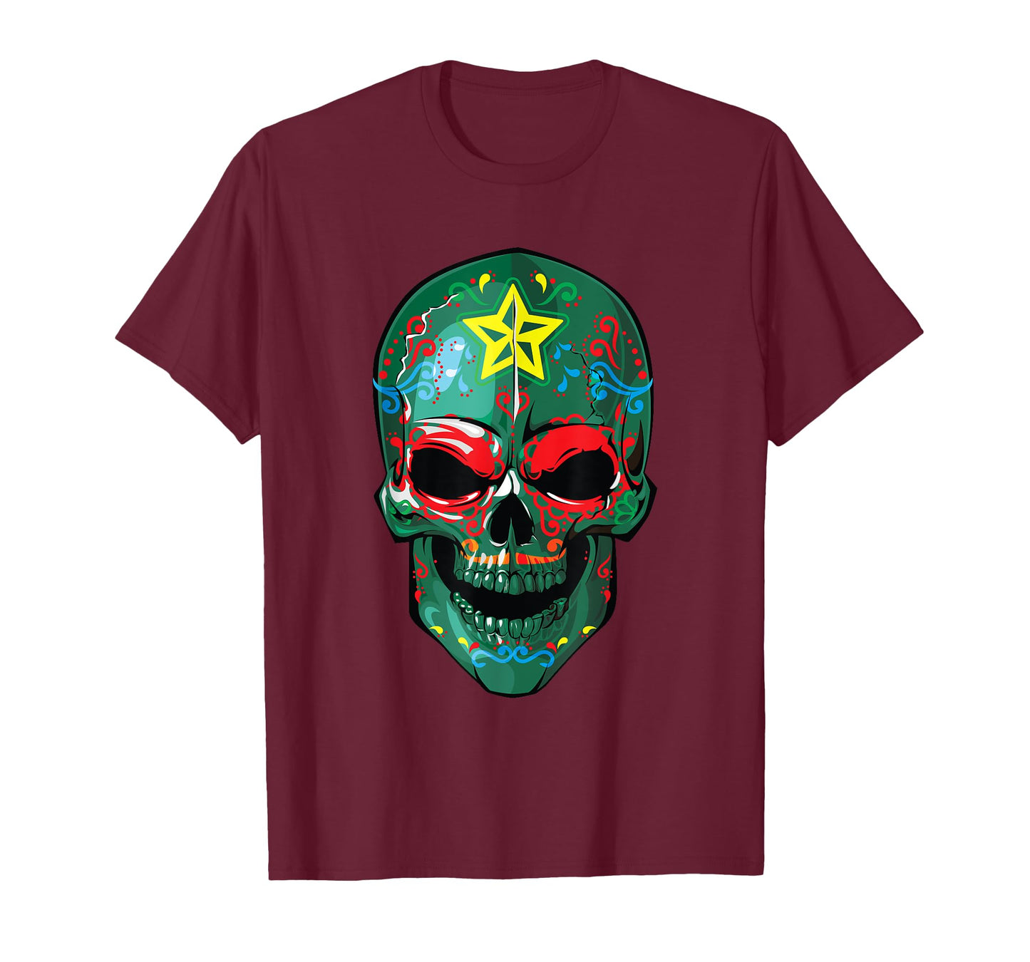 Veteran Sugar Skull Army Soldier Halloween Military Gifts T-Shirt