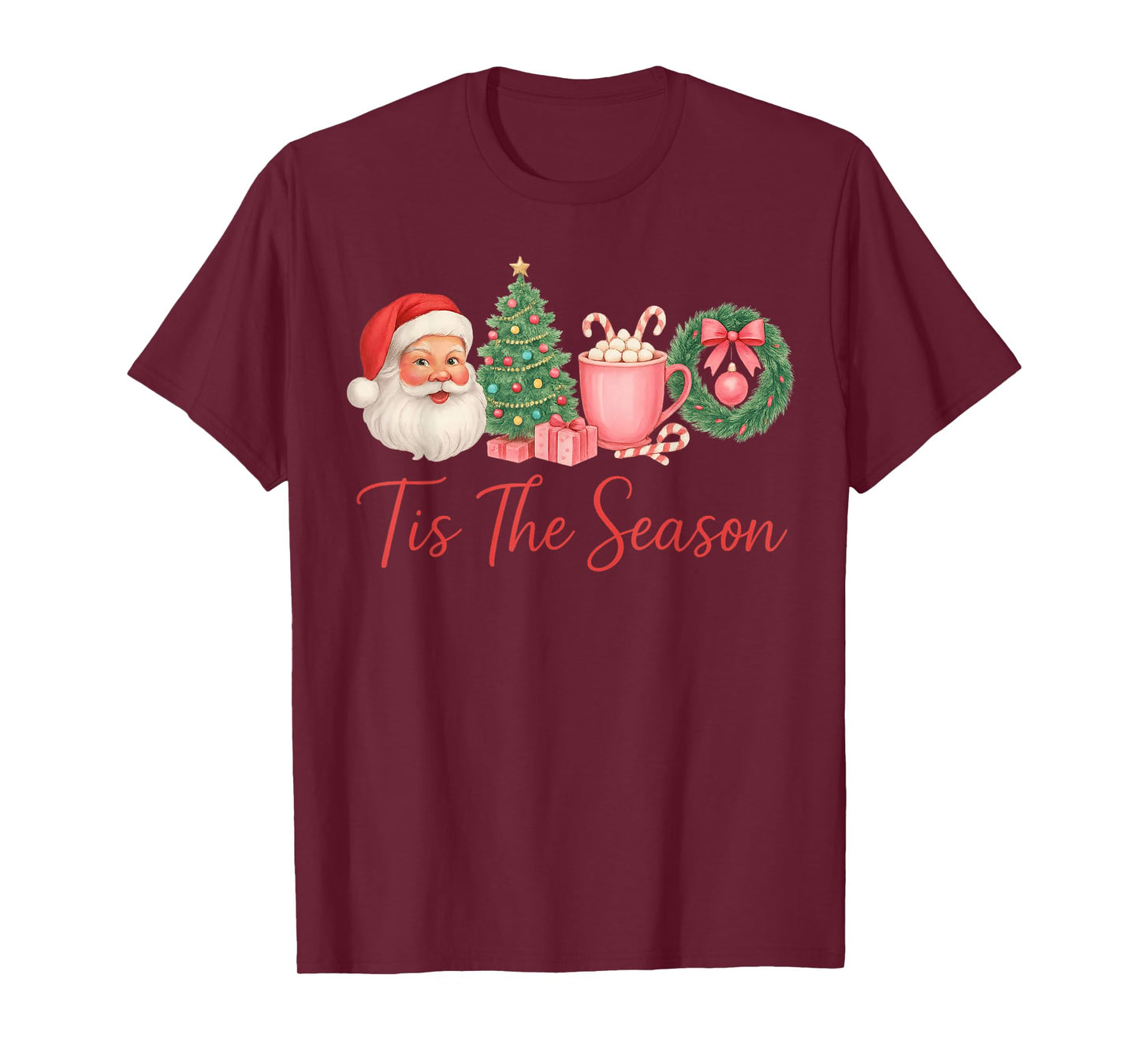 Funny Tis The Season Christmas Tree Santa Funny Sweet T-Shirt