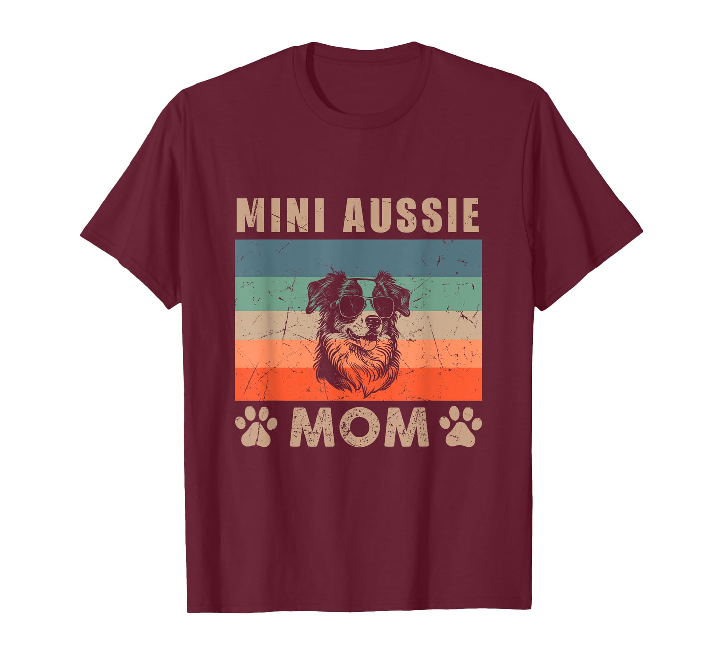 Vintage Mini Aussie Mom Gifts Funny Dog Lover Mother's Day T-Shirt for Men Women Kids