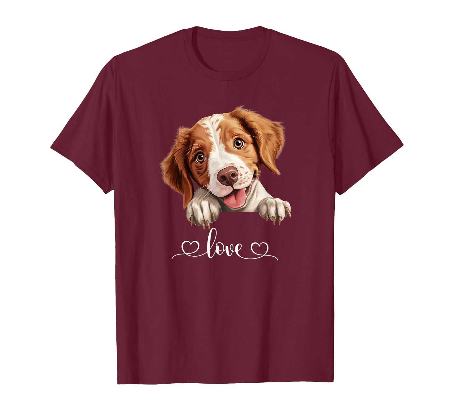 Cute Dog Graphic Love Puppy Brittany Dog T-Shirt for Men Women