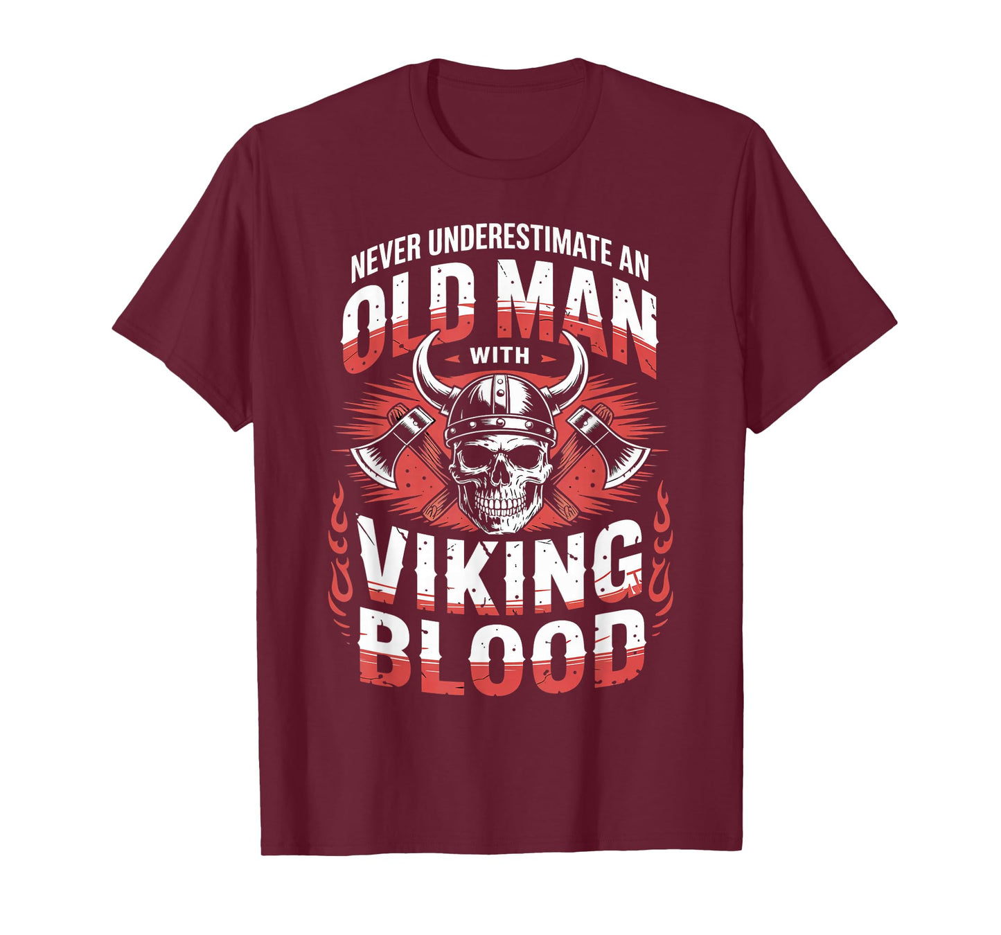 Old Man With Viking Norse Mythology Valhalla Warrior Viking T-Shirt