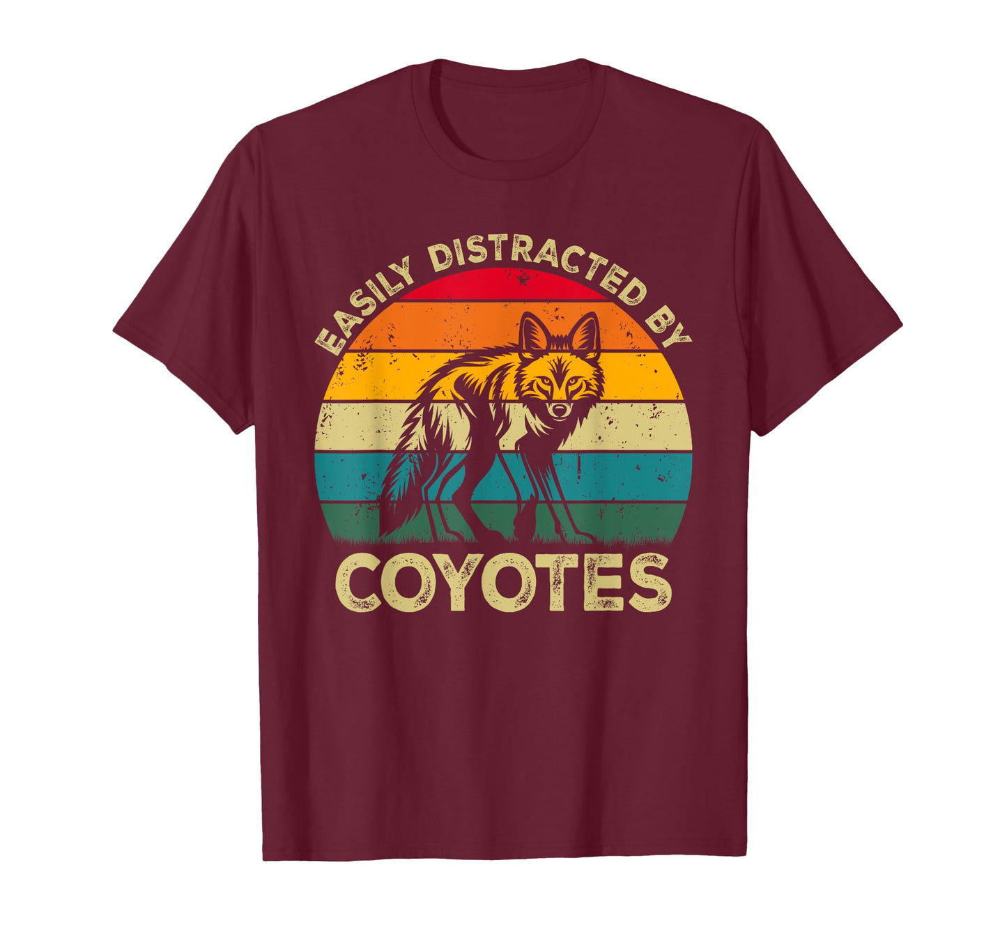 Easily Distracted By Coyotes, Funny Cute Coyote Lovers T-Shirt