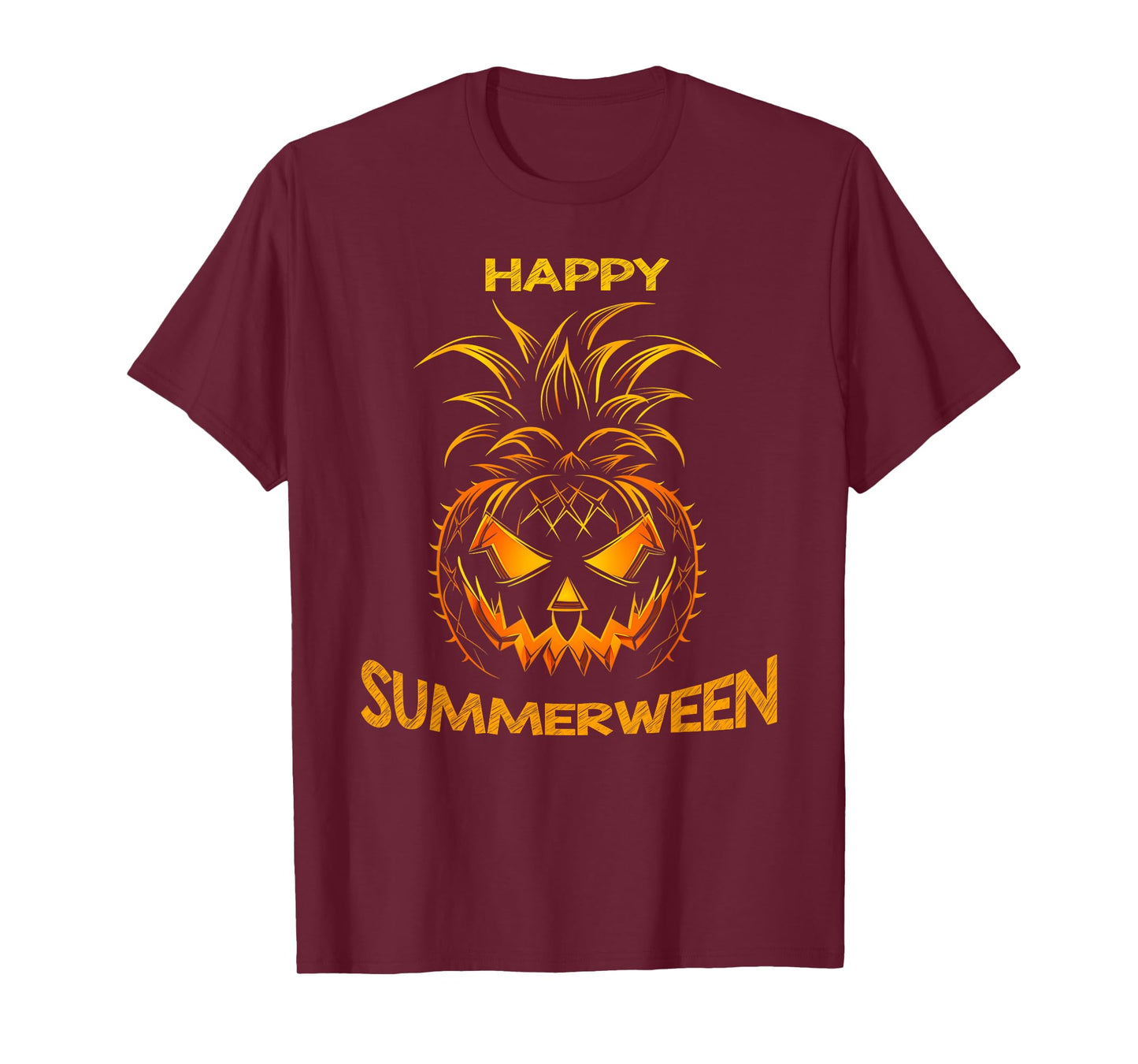 Happy Summerween Summer Halloween Pumpkin Pineapple T-Shirt
