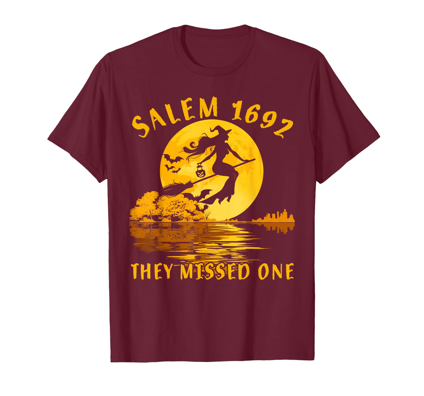 Salem 1692 They Missed One Witch Riding Broom Halloween T-Shirt