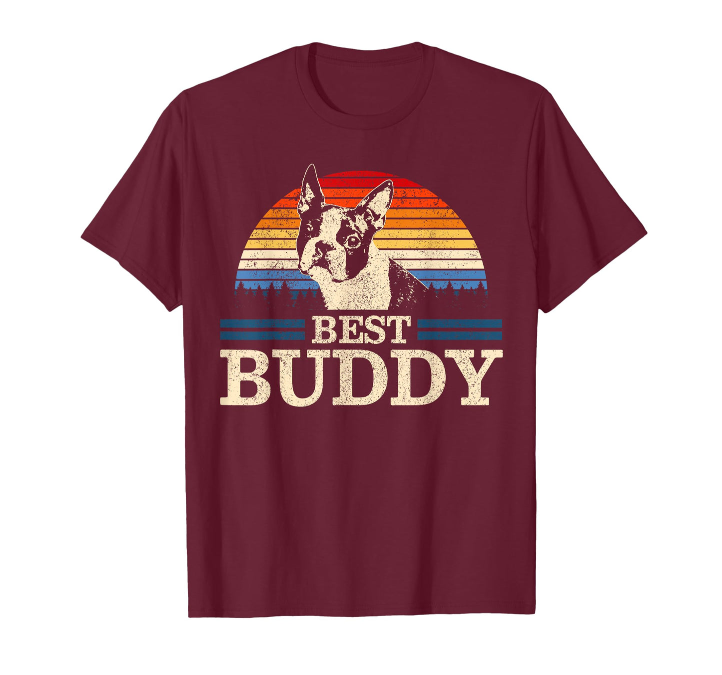 Boston Terrier Vintage Best Buddy Funny Dog Lover Gift T-Shirt
