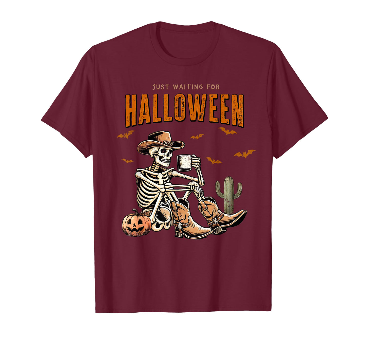 Skeleton spooky vibe summer funny just waiting for Halloween T-Shirt