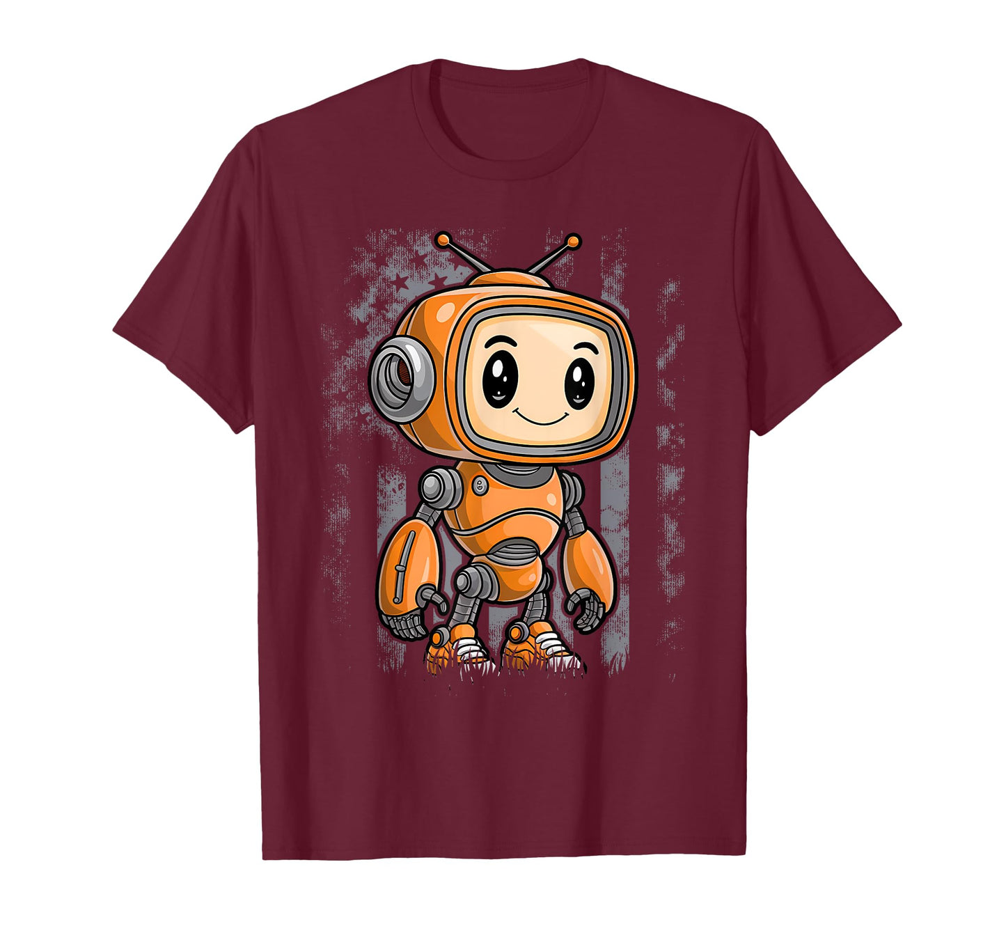 Funny Orange Robot Boy Costume T-Shirt