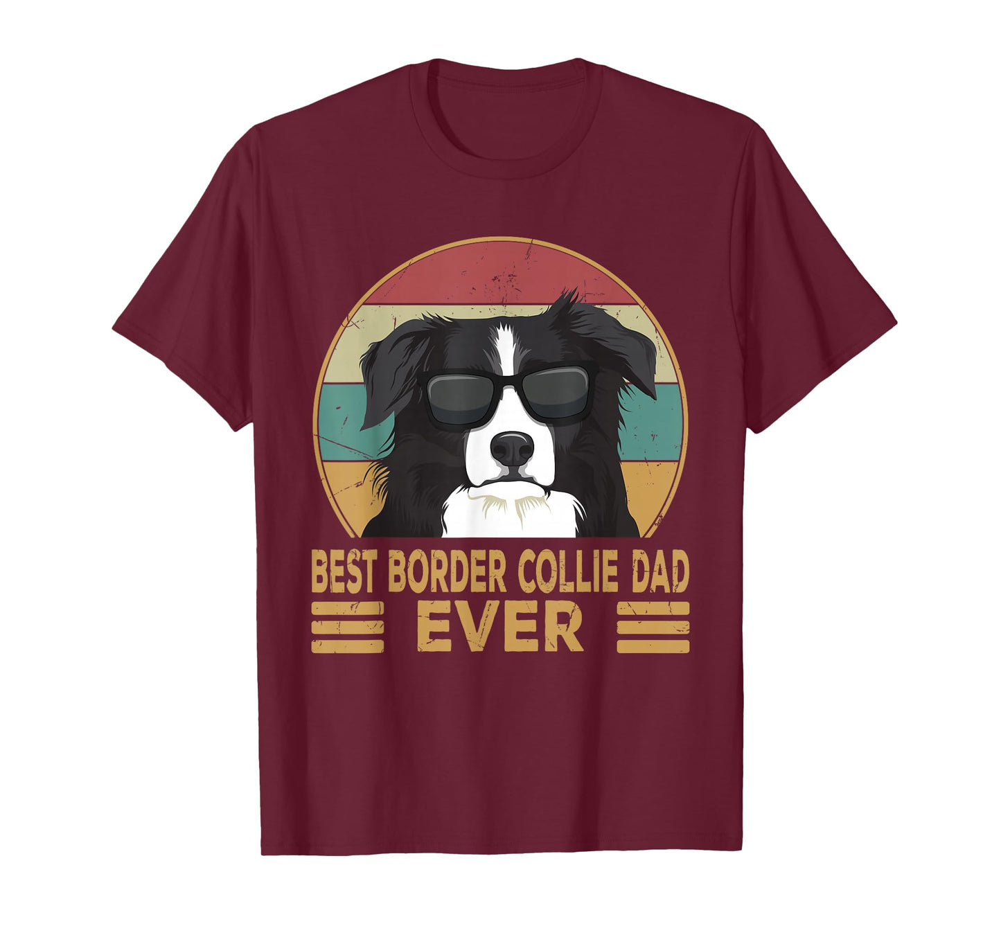 Best Border Collie Dad Ever Funny Dog Gift for Men and Boys T-Shirt Small