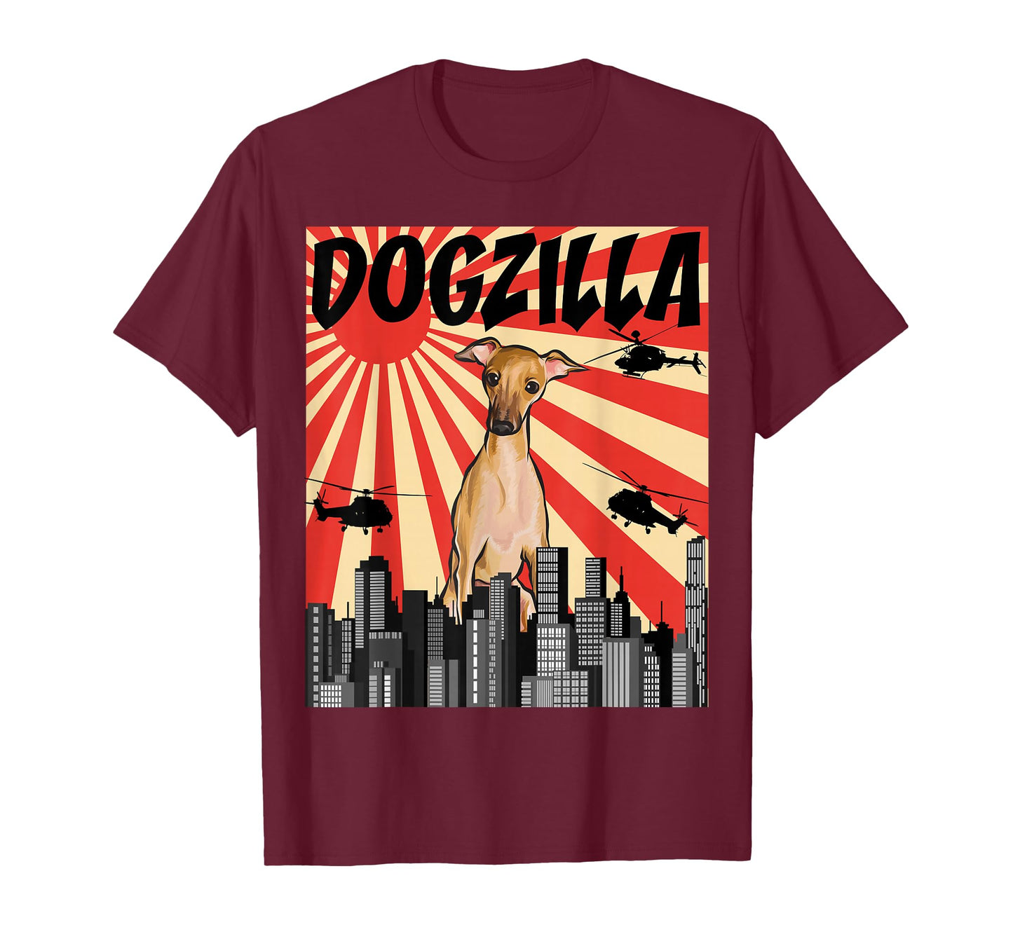 Funny Retro Japanese Dogzilla Italian Greyhound T-Shirt