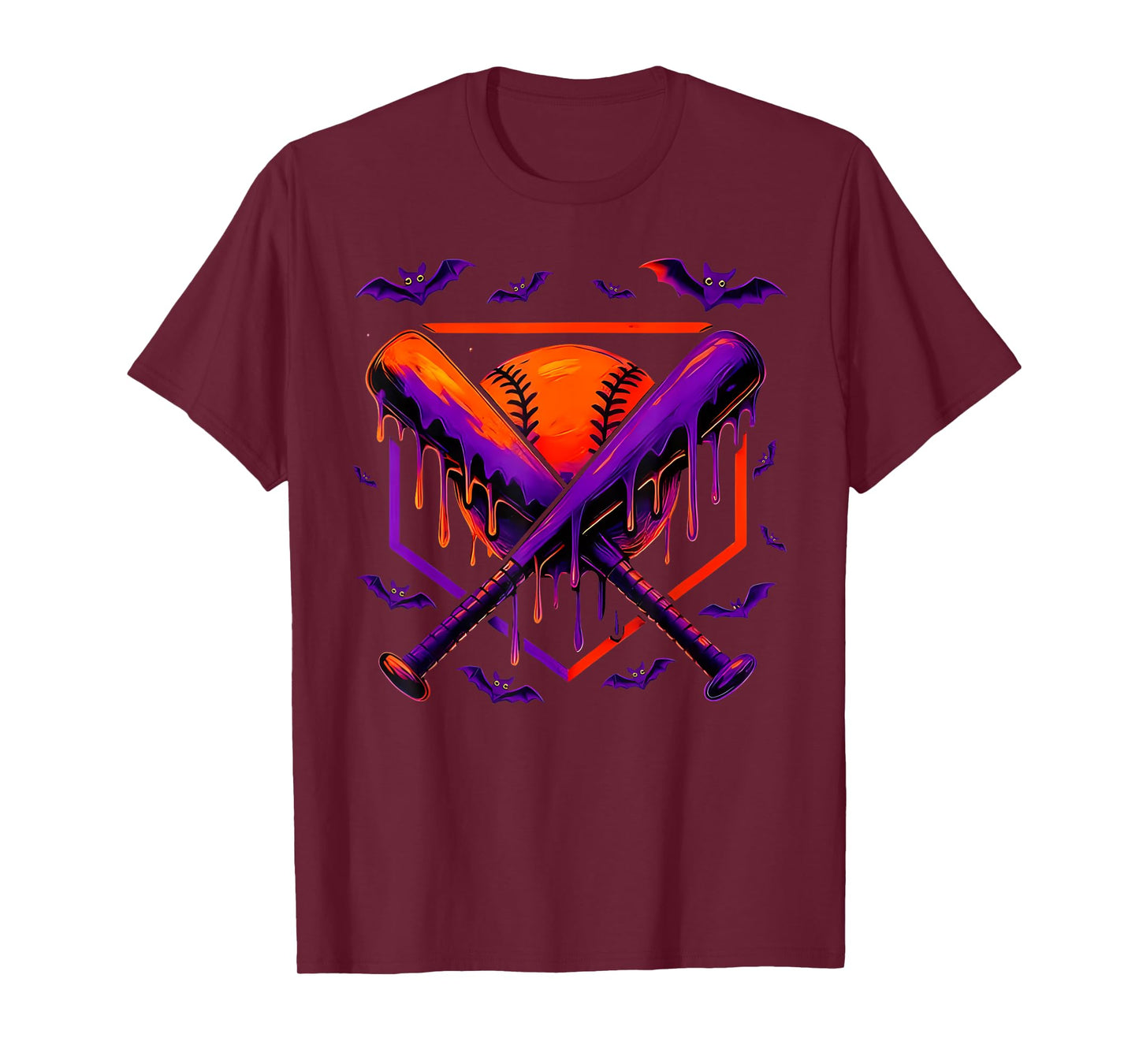 Baseball Home Plate Ice Cream Drip Halloween Men Boys Youth T-Shirt