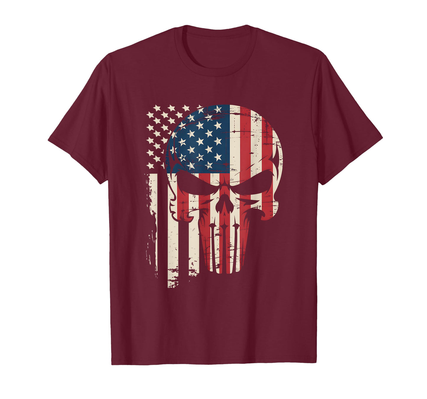 4th Of July American Flag Skull Skeleton Independence Day T-Shirt