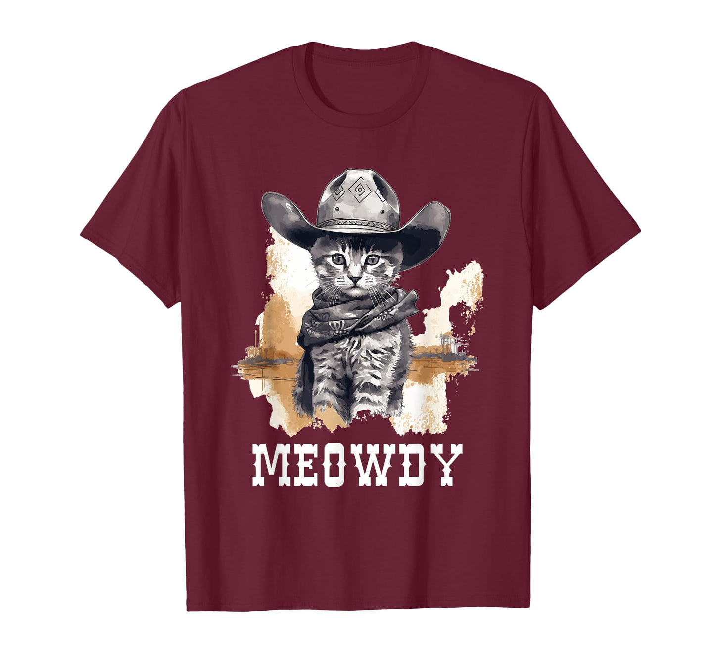 Funny Cat Cowboy Cowgirl Meow Howdy Meowdy T-Shirt
