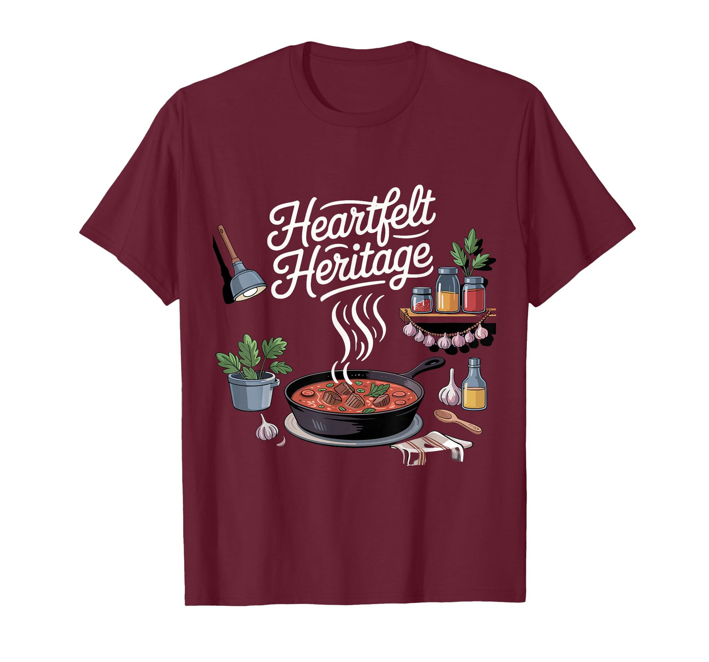 Heartfelt Heritage Culinary Art Design T-Shirt
