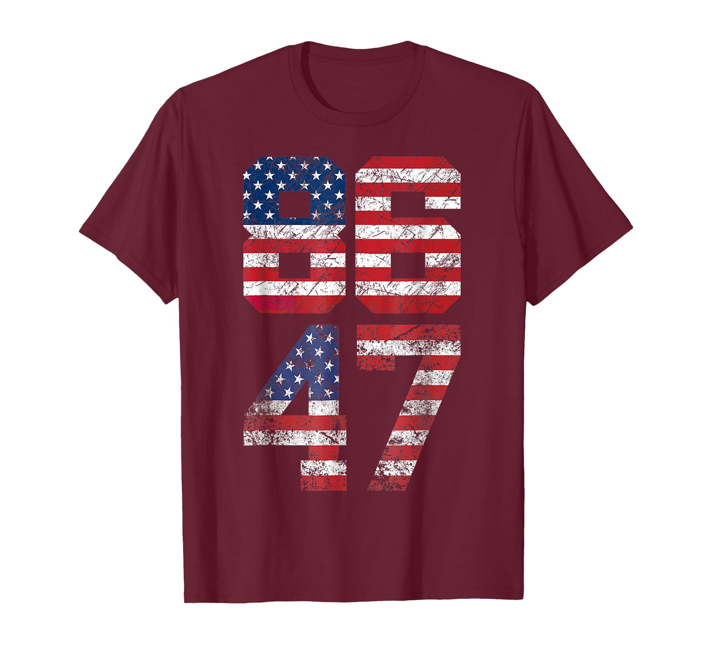 8647 Anti Trump 86 47 Retro Anti-Trump US Flag Impeach 47 US T-Shirt