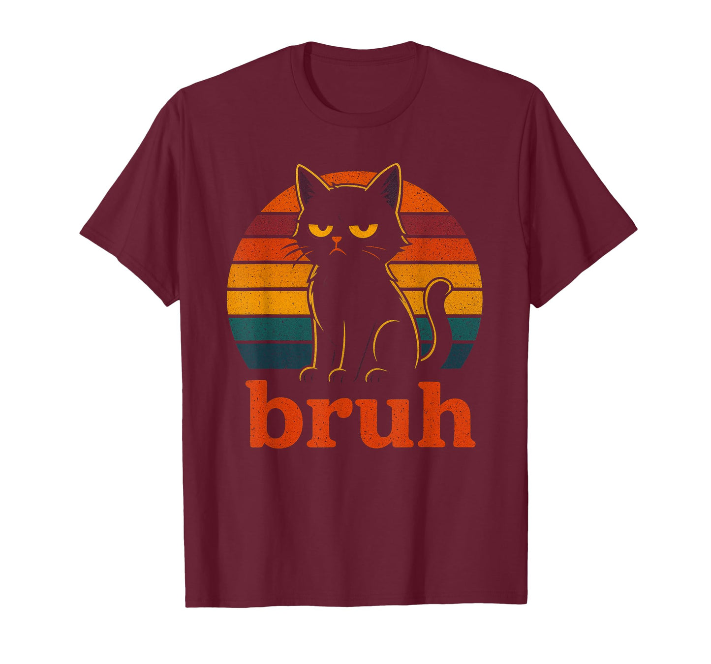 Funny Bruh Cat Meme Retro Style T-Shirt