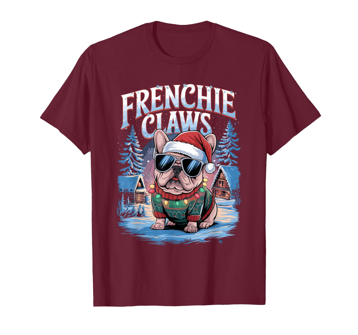 Christmas Outfit Frenchie Claws Dog Owner French Bulldog T-Shirt
