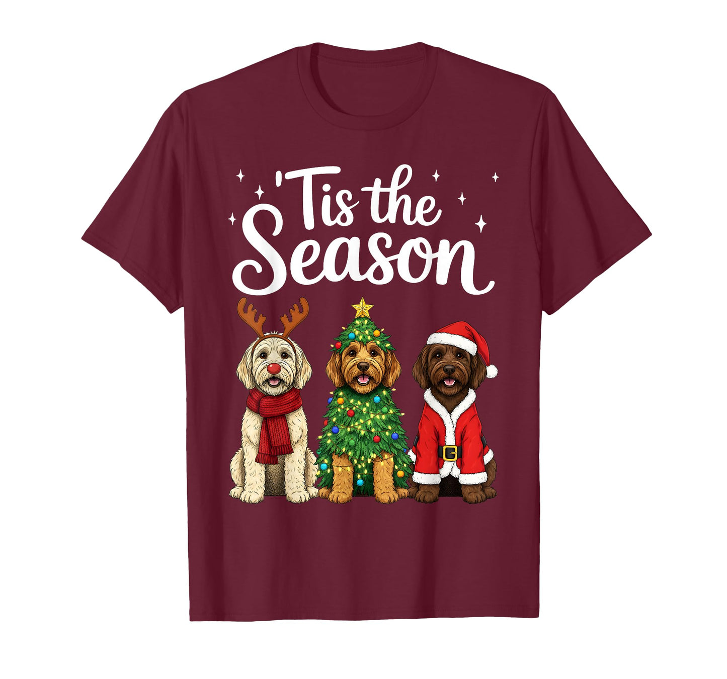 Tis The Season Goldendoodle Christmas Santa Doodle Dog Lover T-Shirt
