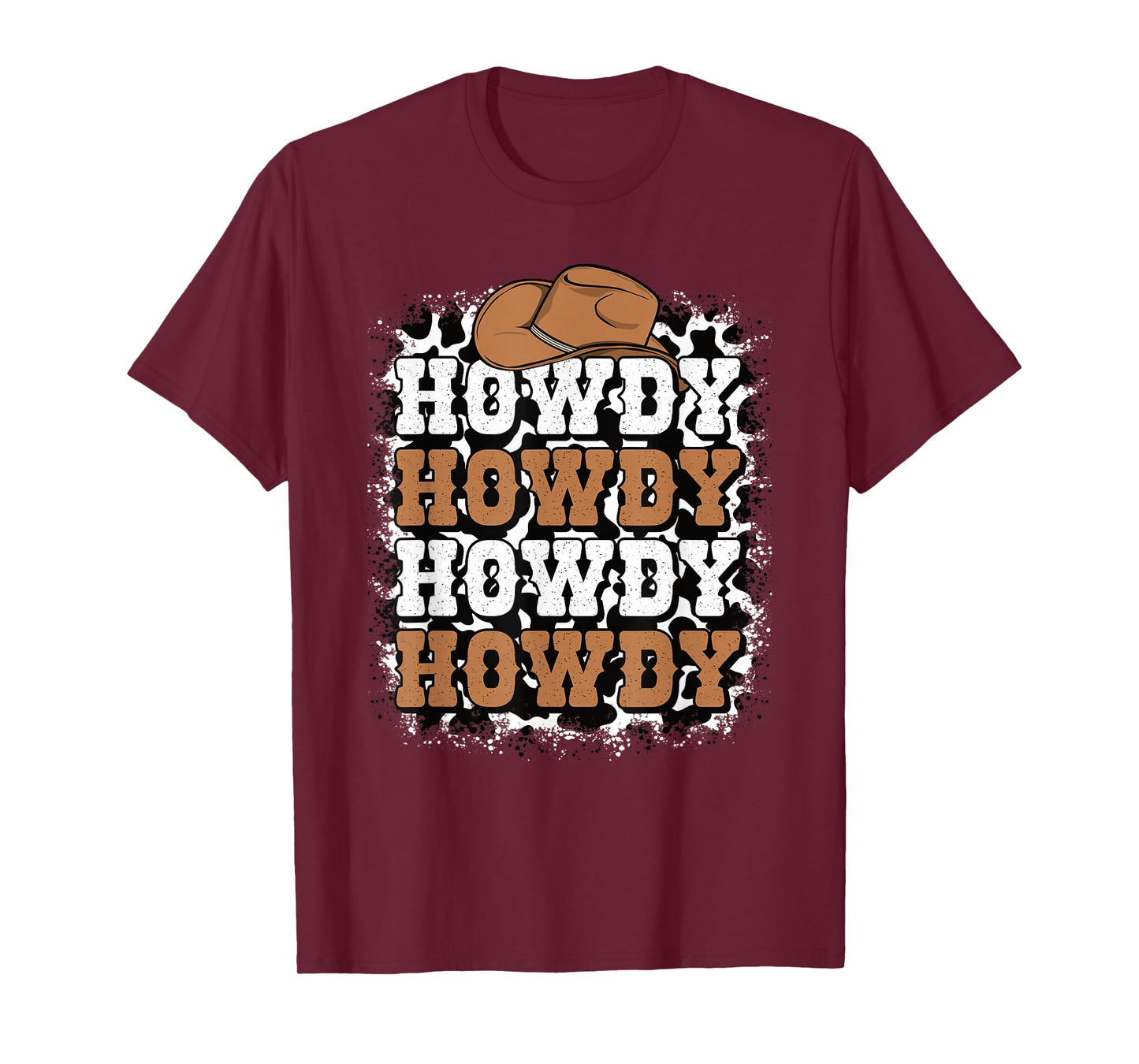 Howdy Cow Print Western Cowgirl Cowboy Rodeo Men Women Kids T-Shirt