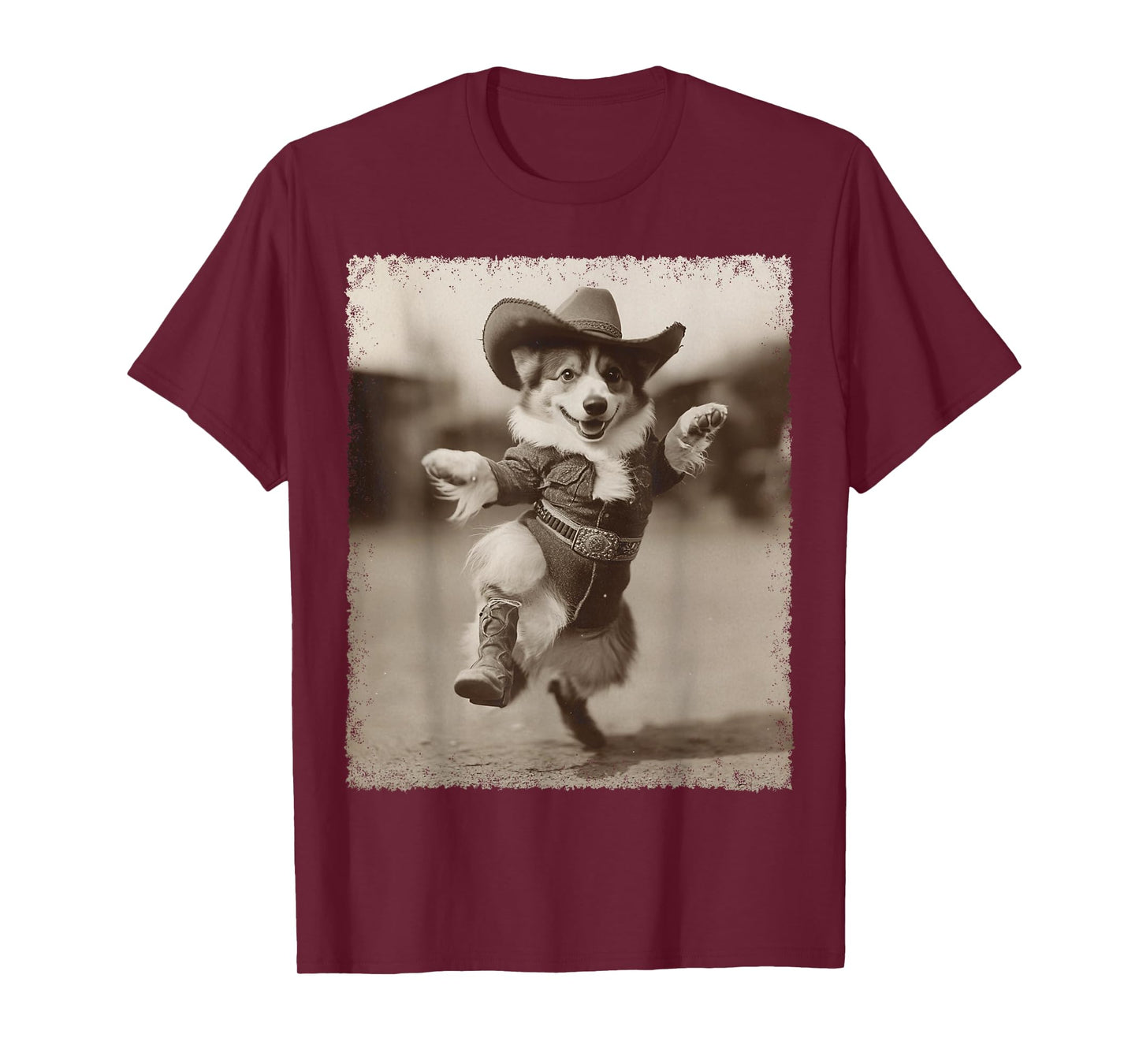 Funny Dog Corgi Silly Cowboy T-Shirt