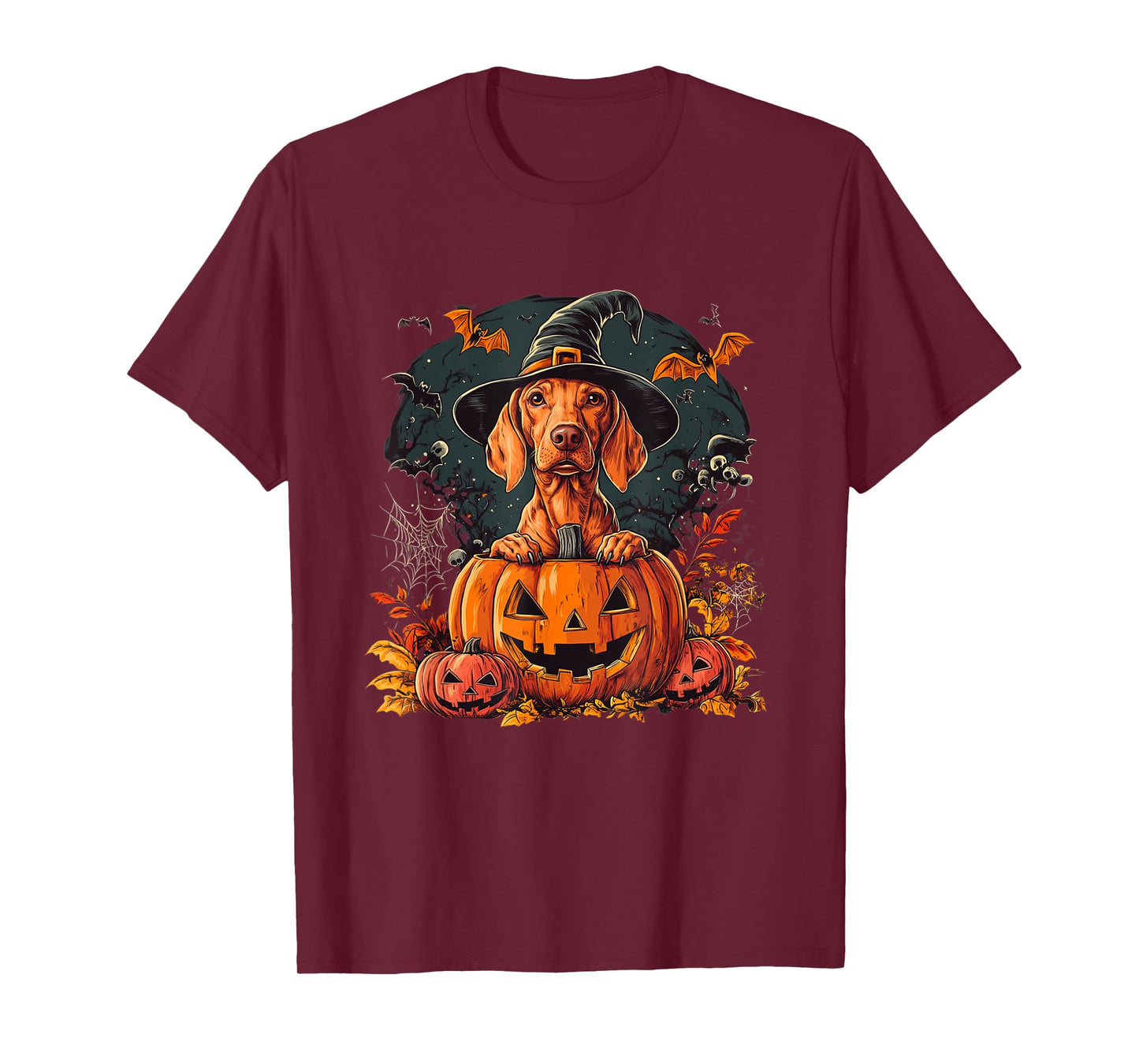 Vizsla Dog Pumpkin Halloween Thanksgiving T-Shirt