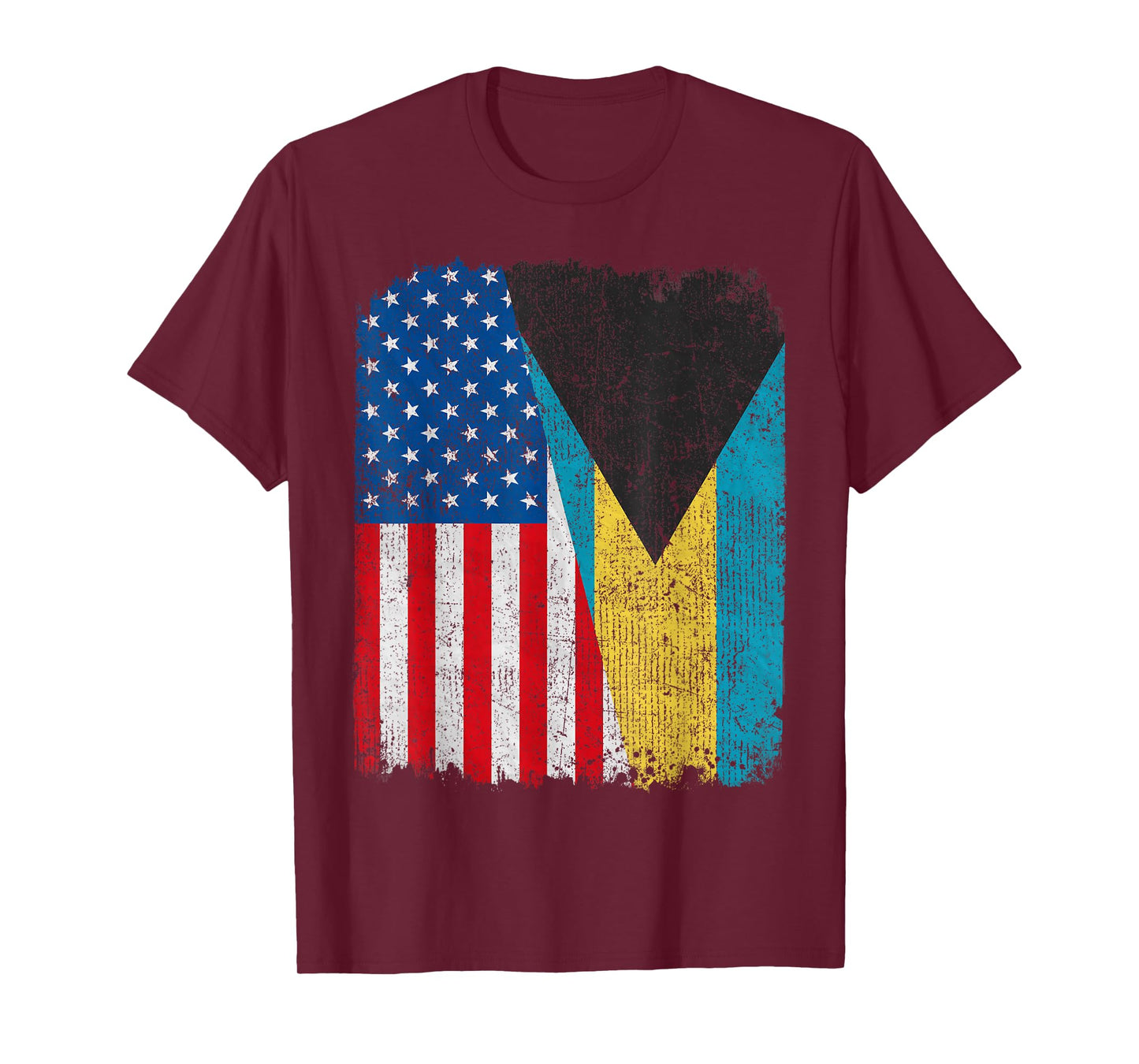 Bahamian American Flag Half USA Bahamas Root Proud T-Shirt for Women Kids Men