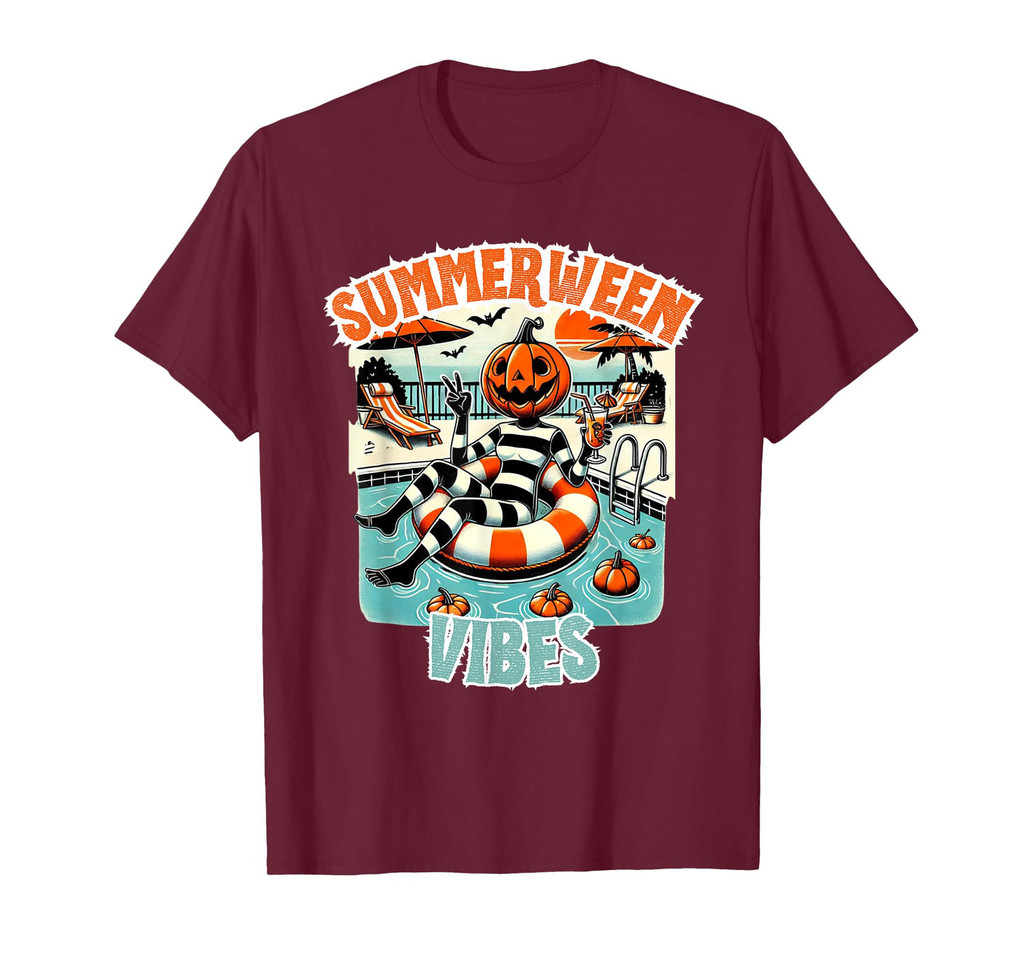Summerween Vibes Halloween in Summer Design T-Shirt
