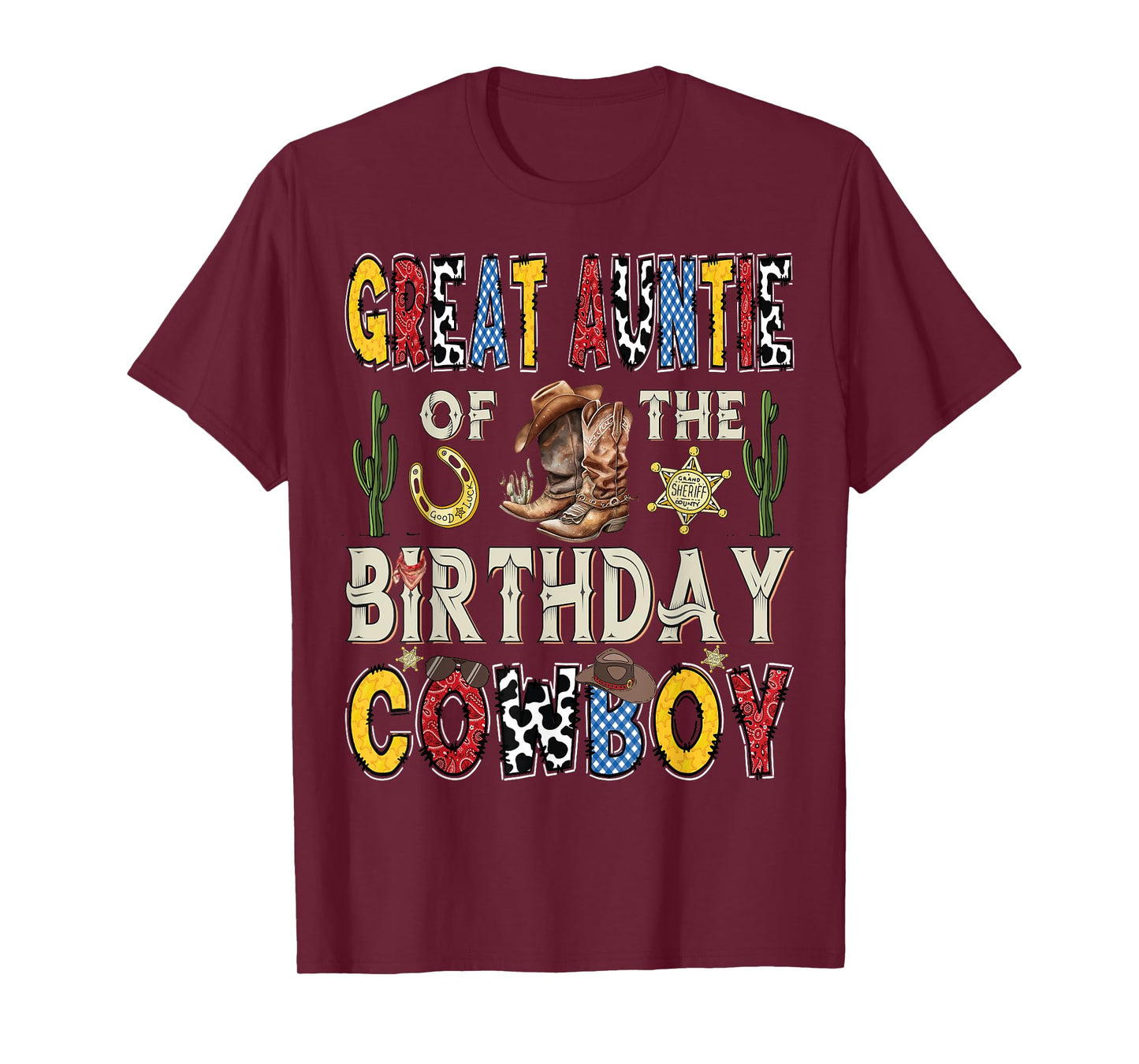 Great Auntie Of The Birthday CowBoy Rodeo Auntie Western T-Shirt