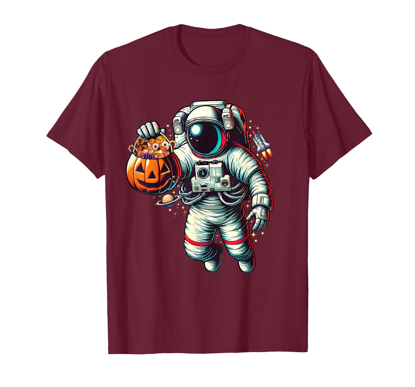 Space Astronaut Celebrating Halloween Kids Boys Toddlers T-Shirt